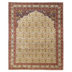 Colección Damoka Tabriz Persa Antiguo - Tamaño: 9 pies 10 pulgadas x 8 pies 1 pulgada