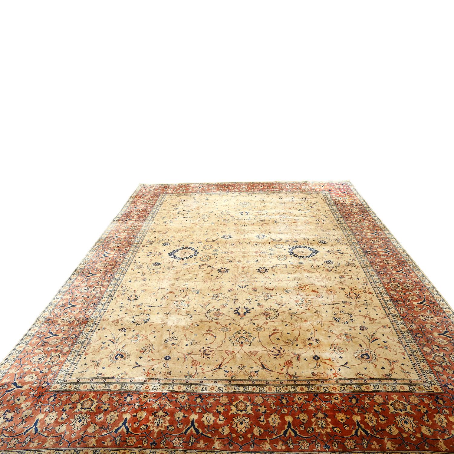 Damoka Collection Vintage Persian Tabriz Emad - Size: 14 ft 2 in x 10 ft 6 in In Good Condition For Sale In Los Angeles, CA