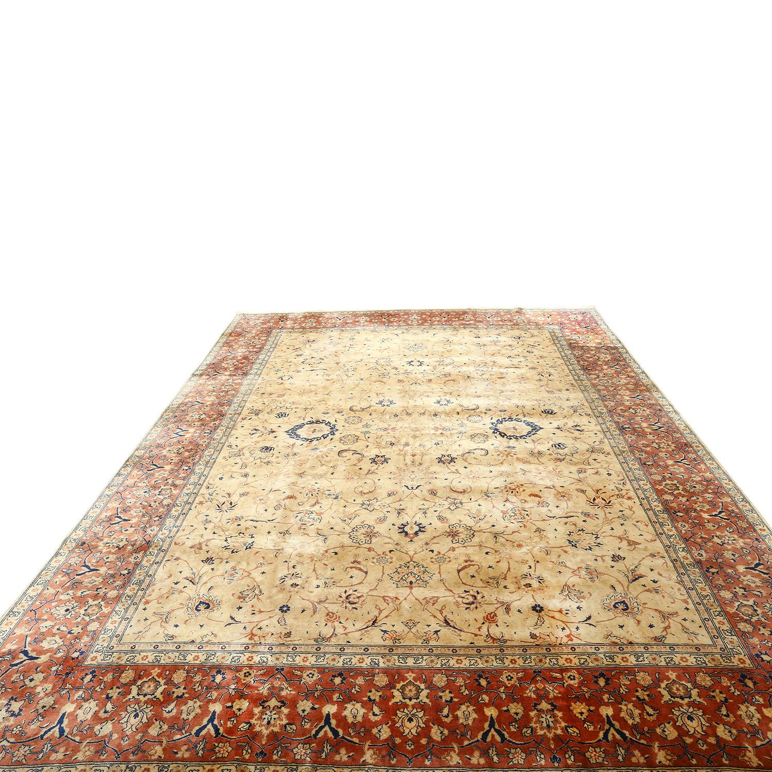 Damoka Kollektion Vintage Persischer Täbris-Emad - Größe: 14 ft 2 in x 10 ft 6 in (Tabriz) im Angebot