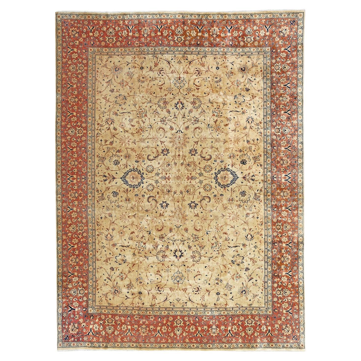 Damoka Collection Vintage Persian Tabriz Emad - Size: 14 ft 2 in x 10 ft 6 in For Sale