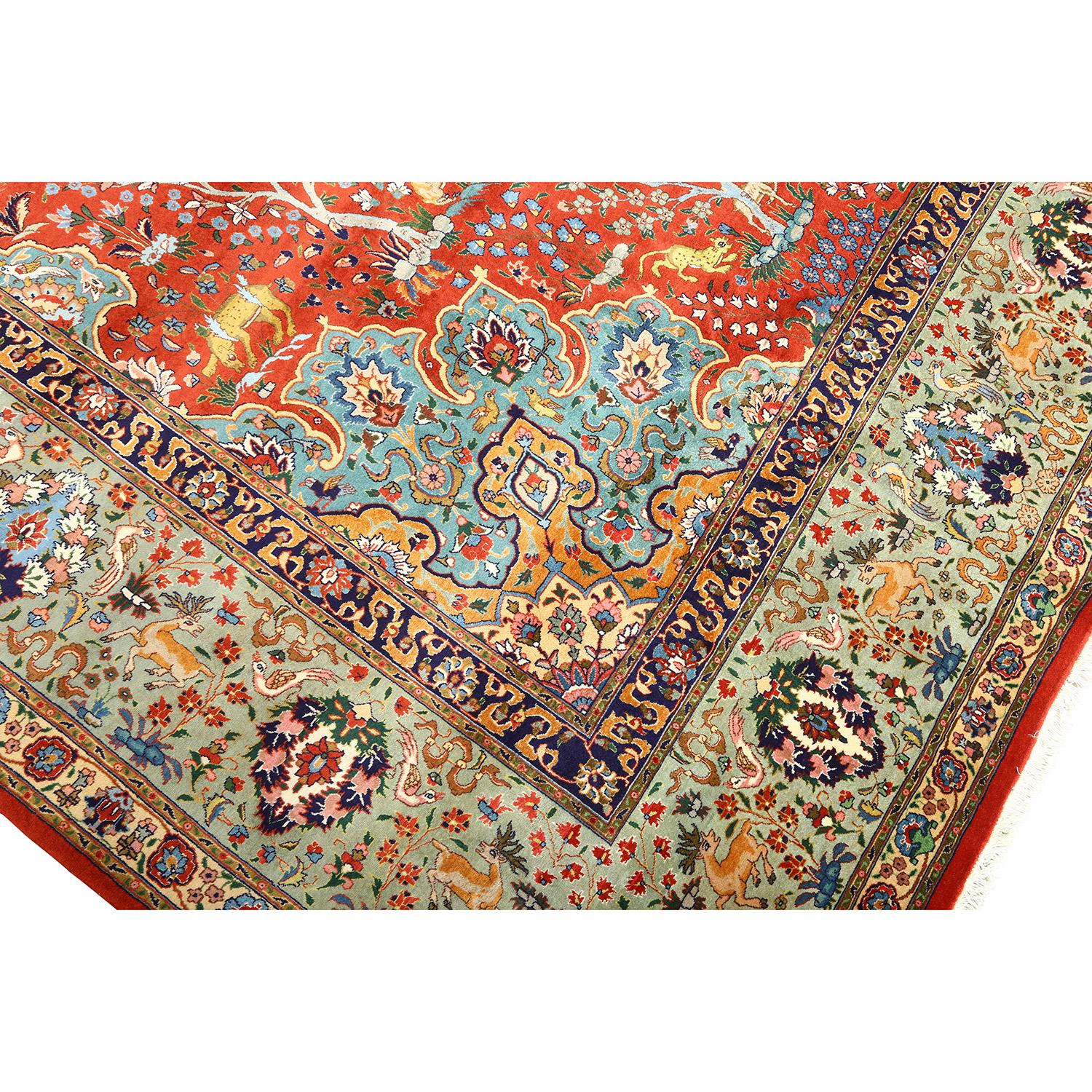 Damoka Collection Vintage Persian Tabriz Narvani - Size: 13 ft 6 in x 9 ft 10 in In Good Condition For Sale In Los Angeles, CA