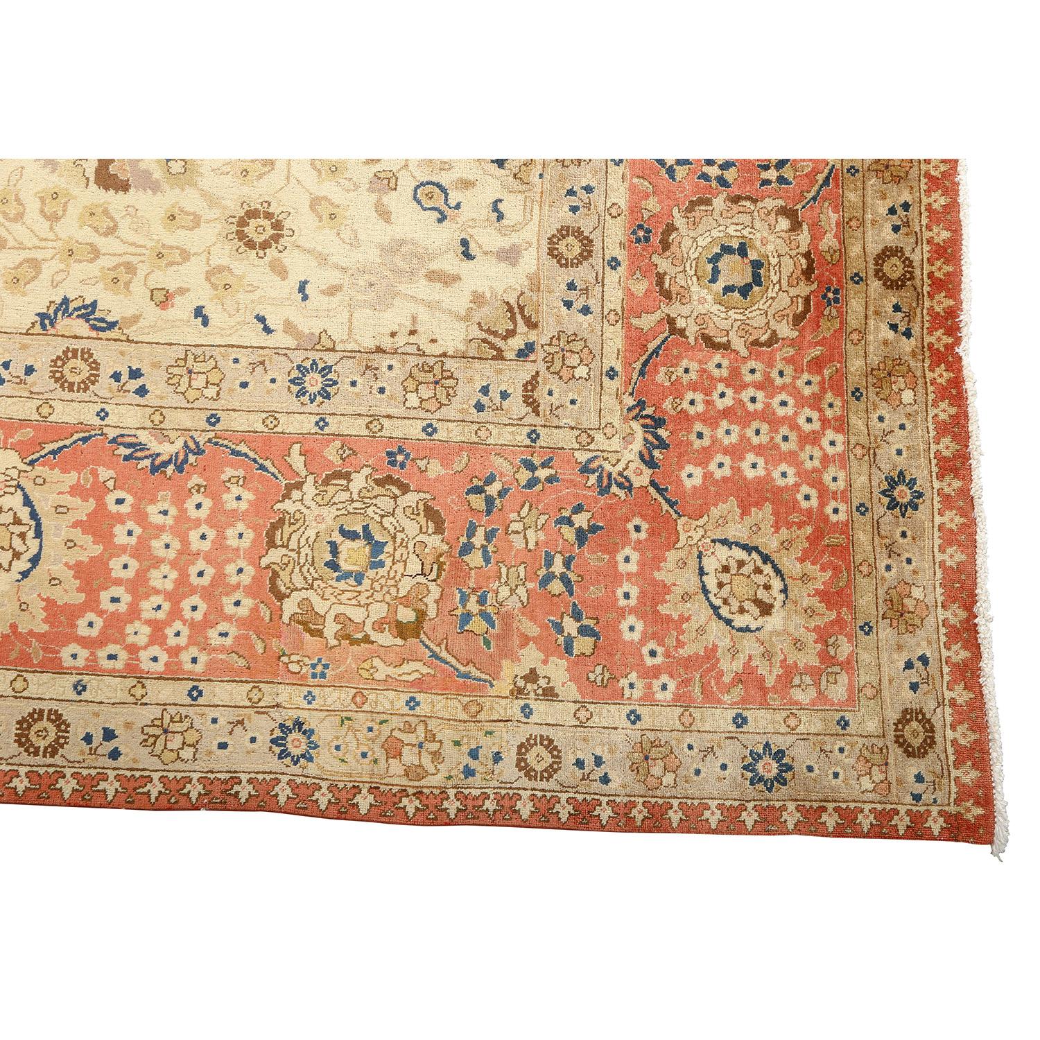 Damoka Collection Vintage Persian Tabriz Narvani - Size: 14 ft 2 in x 10 ft 11in In Good Condition For Sale In Los Angeles, CA