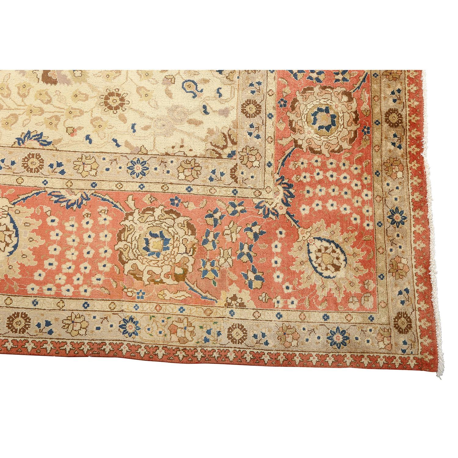 Persiano Collection'S Vintage Persian Tabriz Narvani - Dimensioni: 14 ft 2 in x 10 ft 11in in vendita