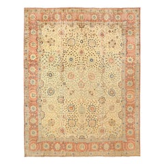 Damoka Collection Vintage Persian Tabriz Narvani - Size: 14 ft 2 in x 10 ft 11in
