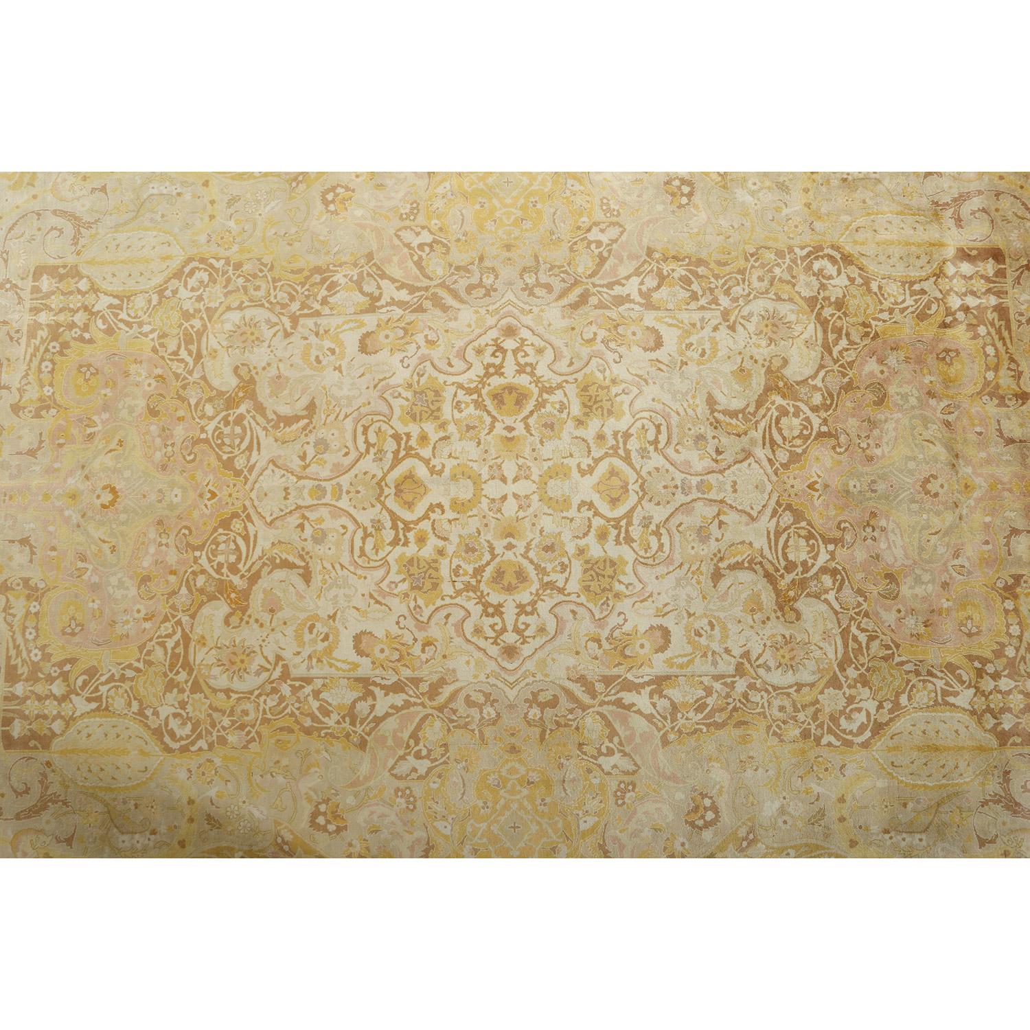 Vintage Persian Tabriz - Size: 12 ft 10 in x 9 ft 11 in In Good Condition For Sale In Los Angeles, CA