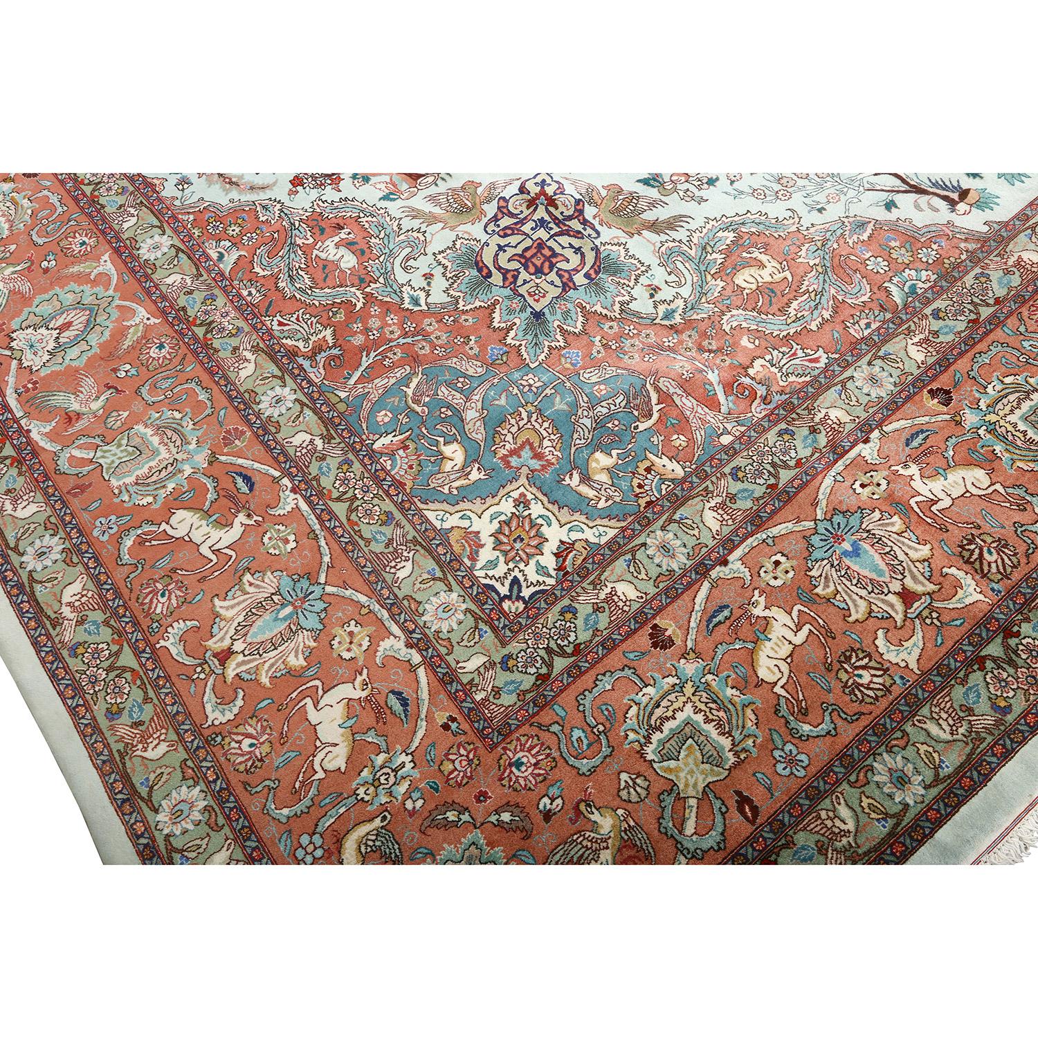 Perse Tabriz persan vintage - Taille : 16 pieds 0 pouces x 11 pieds 10 pouces en vente