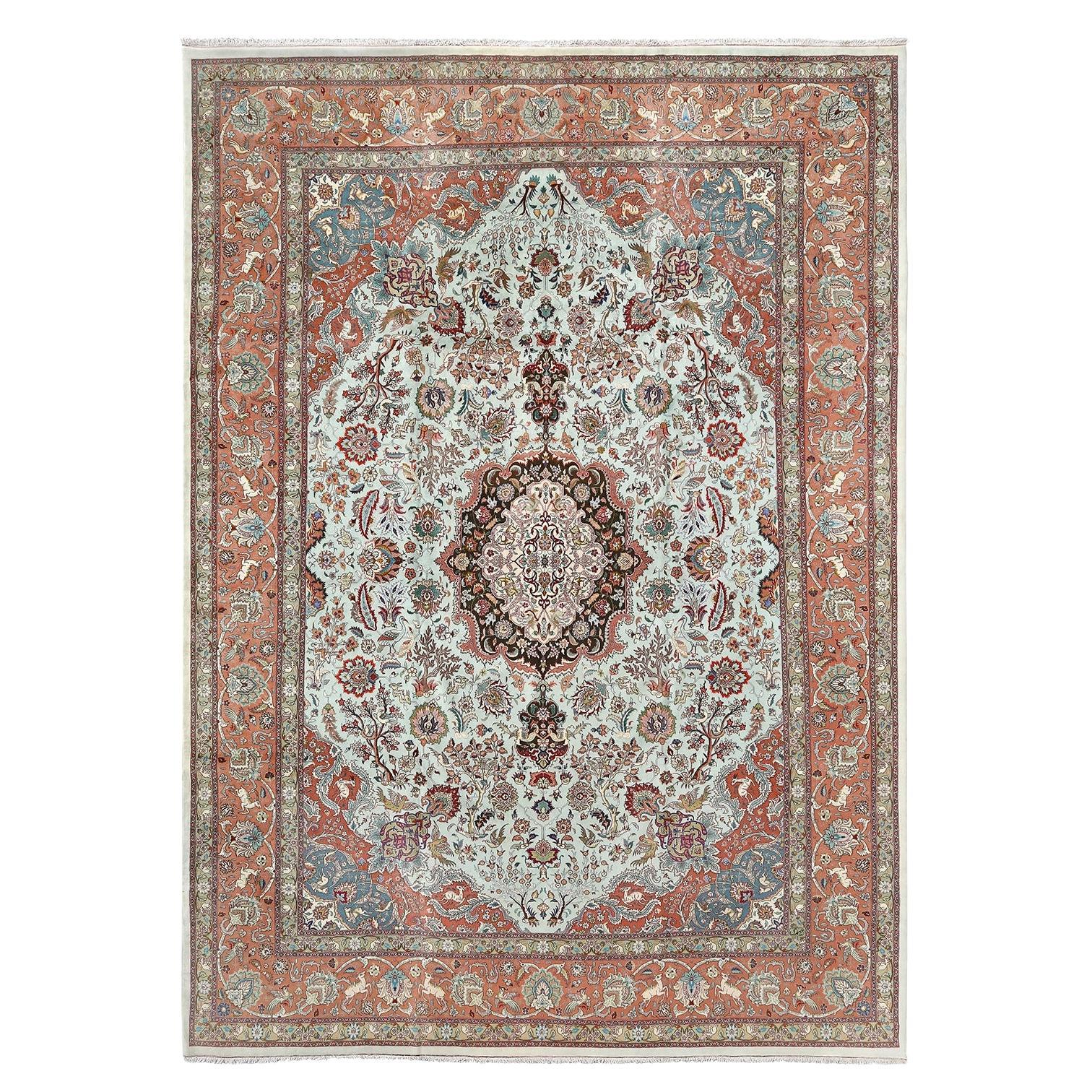 Vintage Persian Tabriz - Size: 16 ft 0 in x 11 ft 10 in For Sale