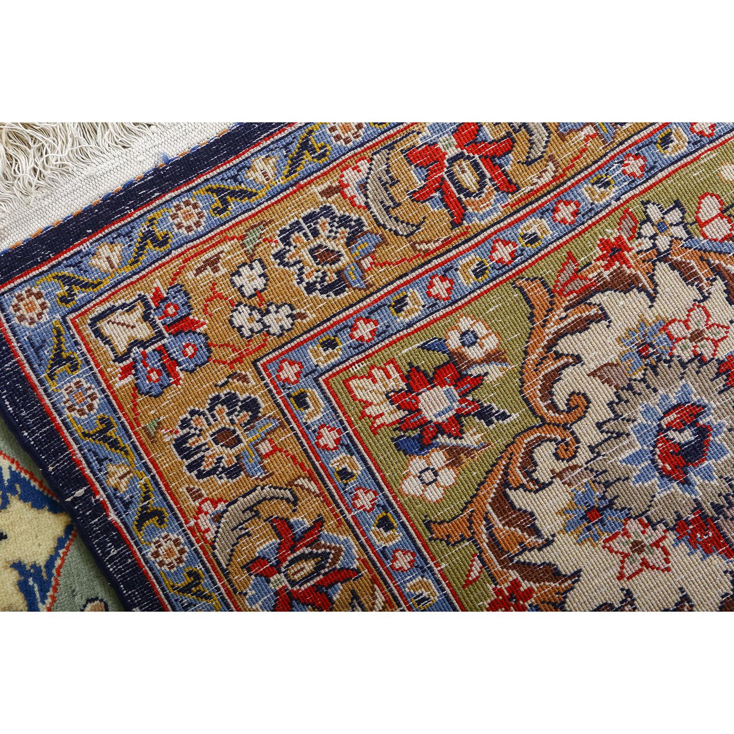 Persian Damoka Collection Vintage Qom Arsalani - Size: 14 ft 0 in x 10 ft 7 in For Sale