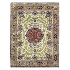 Damoka Collection Vintage Qom Arsalani - Size: 14 ft 0 in x 10 ft 7 in