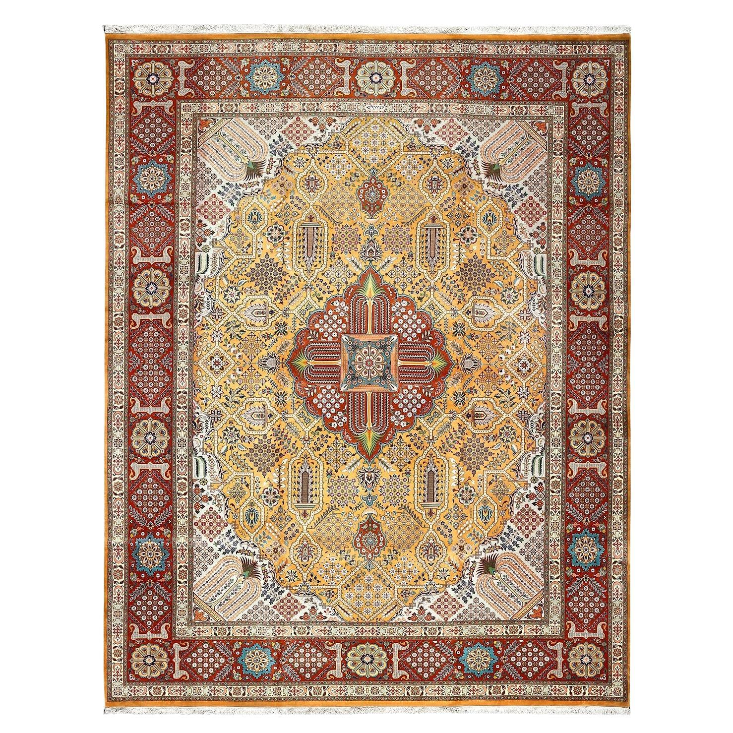 Damoka Collection Vintage Tabriz Heydarzadeh - Size: 12 ft 8 in x 10 ft 1 in For Sale