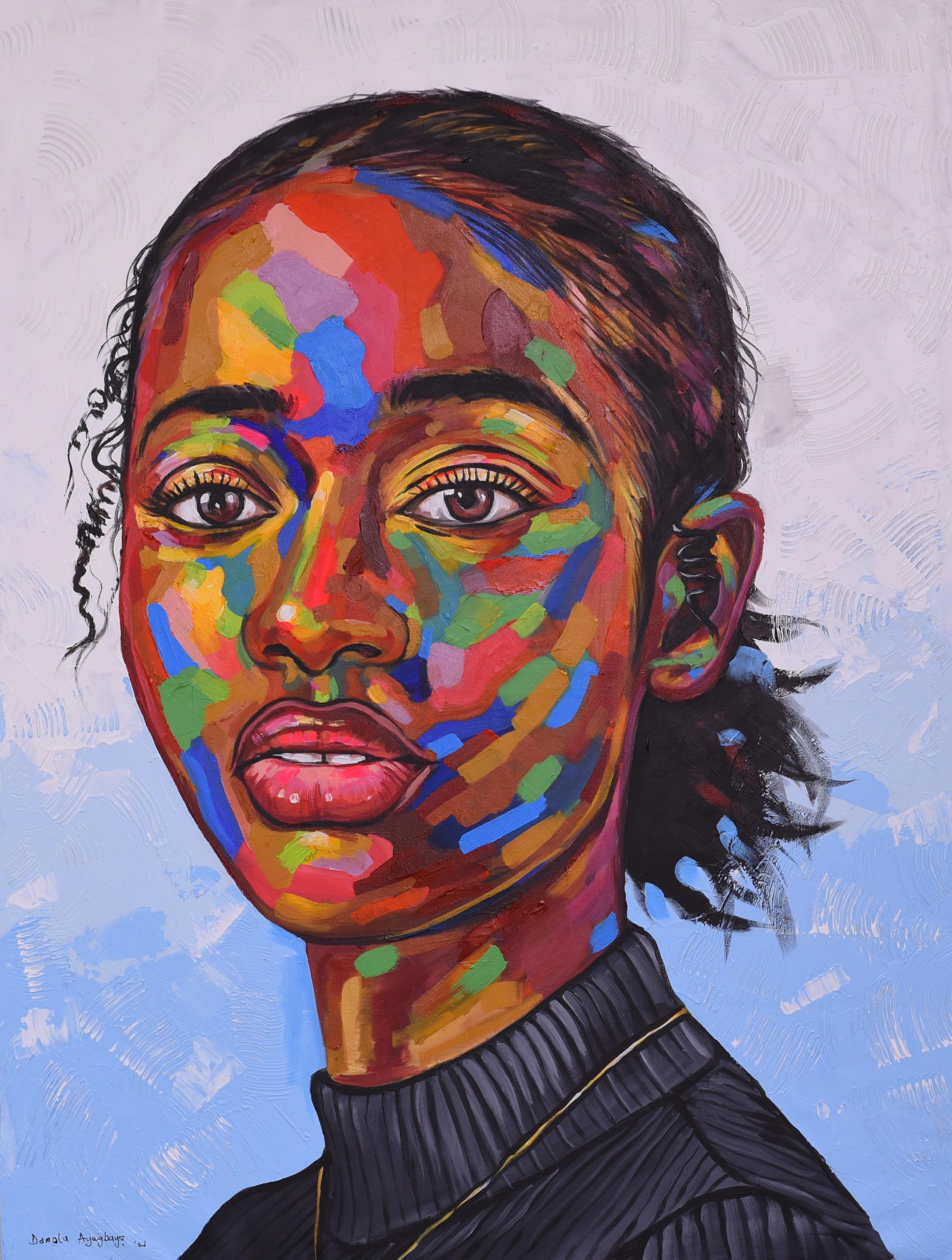 Damola Ayegbayo Portrait Painting - Looking beyond 2