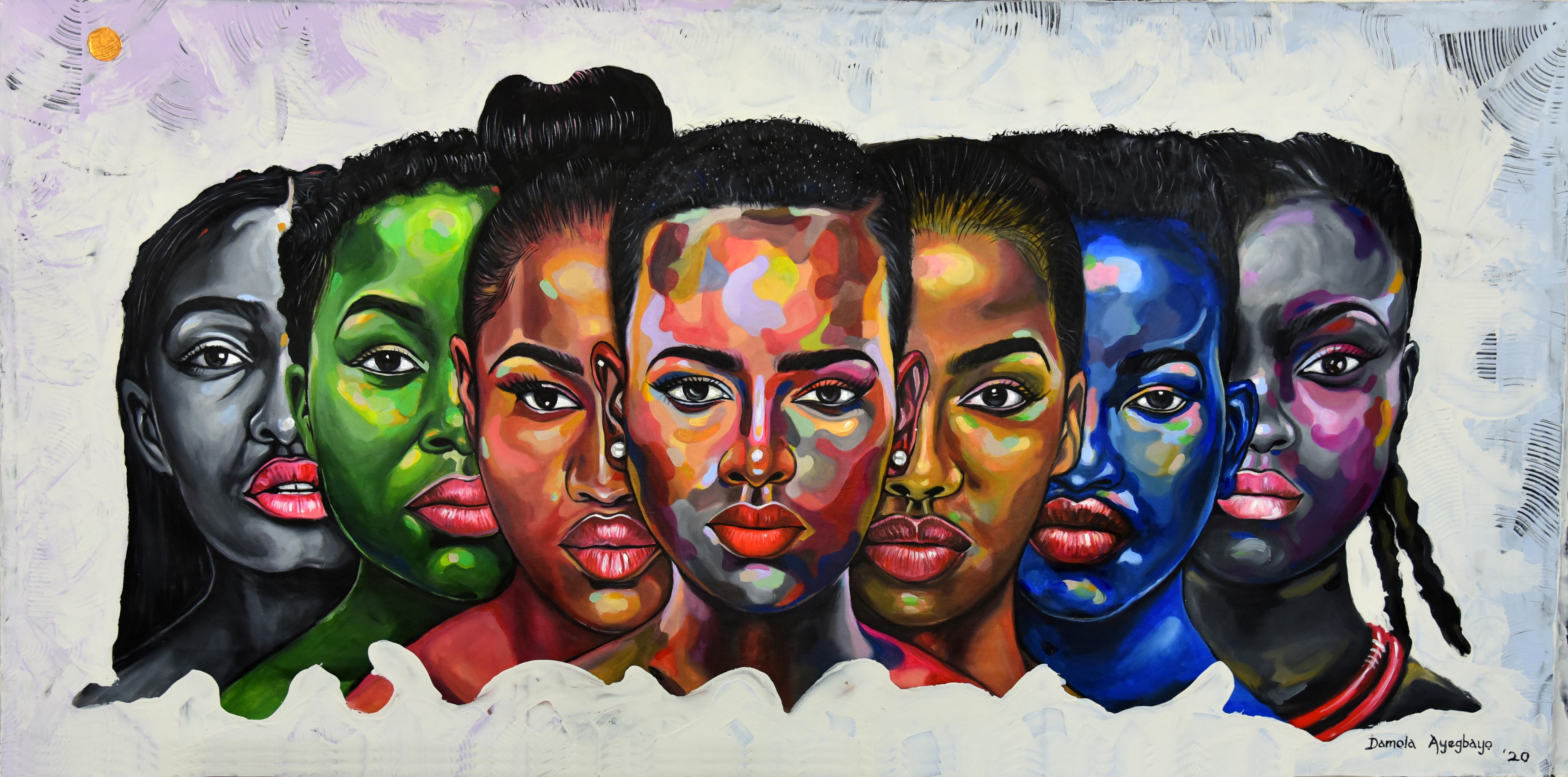 Damola Ayegbayo Portrait Painting - Strength In Diversity 1