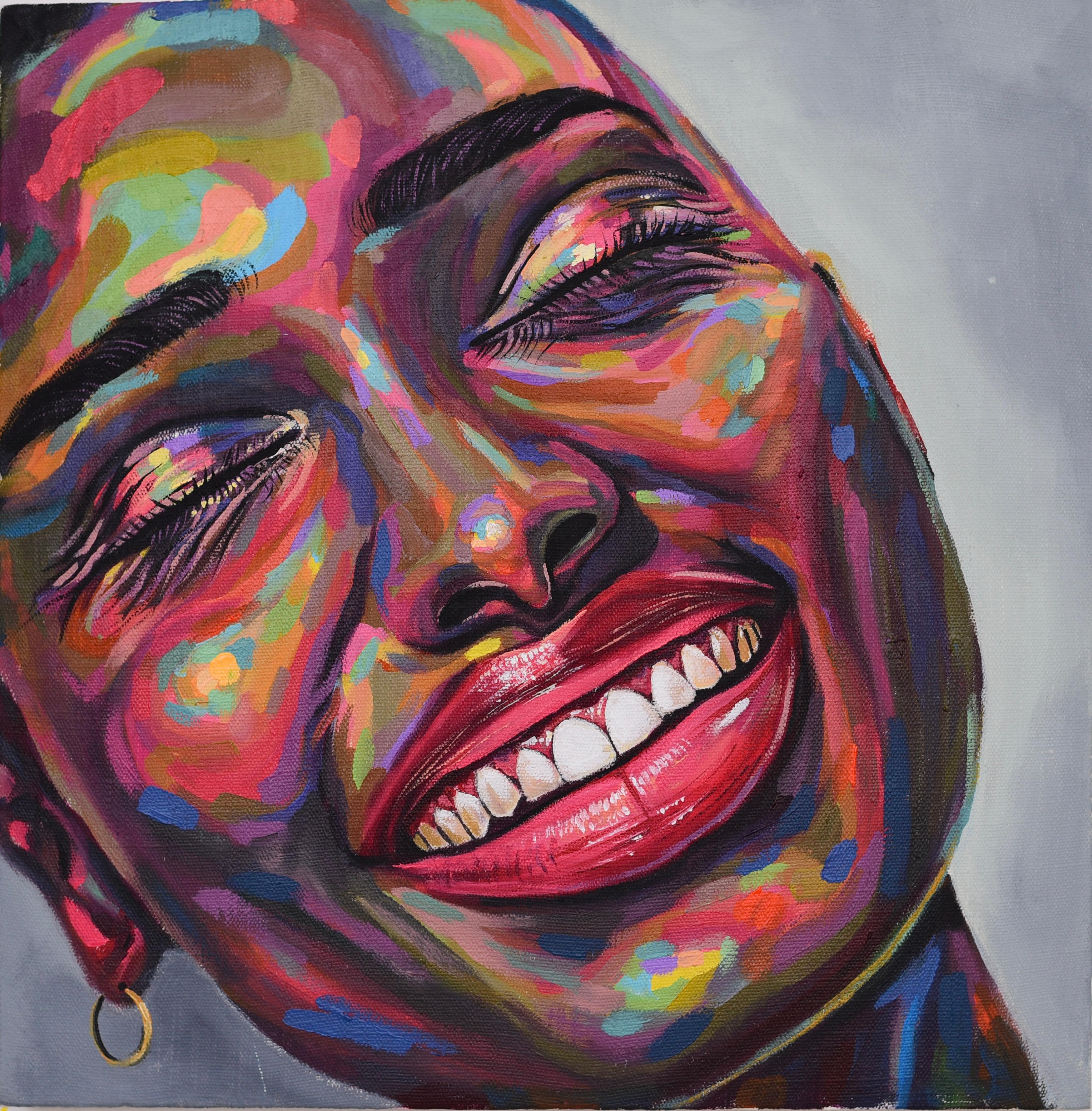 Figurative Painting de Damola Ayegbayo  - Contra viento y marea 11 - Siglo XXI, Contemporáneo, Retrato figurativo, Moderno