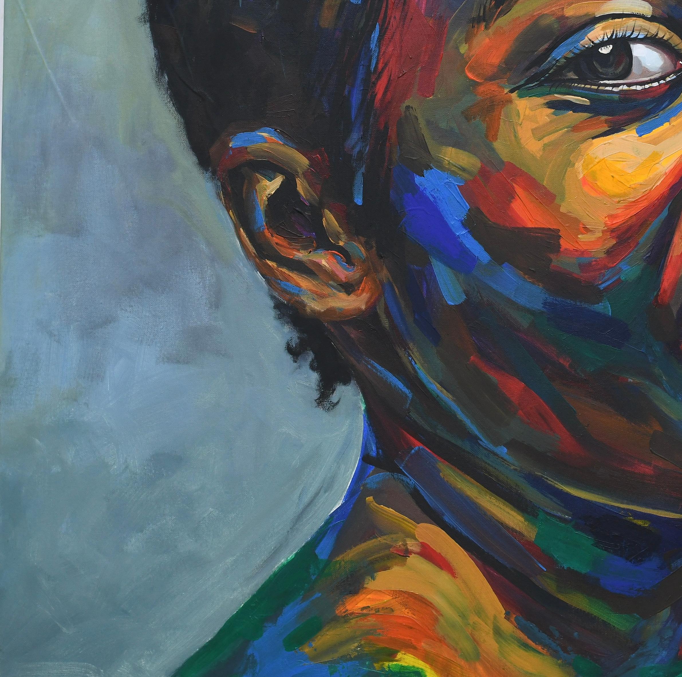 Contro ogni probabilità 7 - Portrait Painting Grigio di Damola Ayegbayo 
