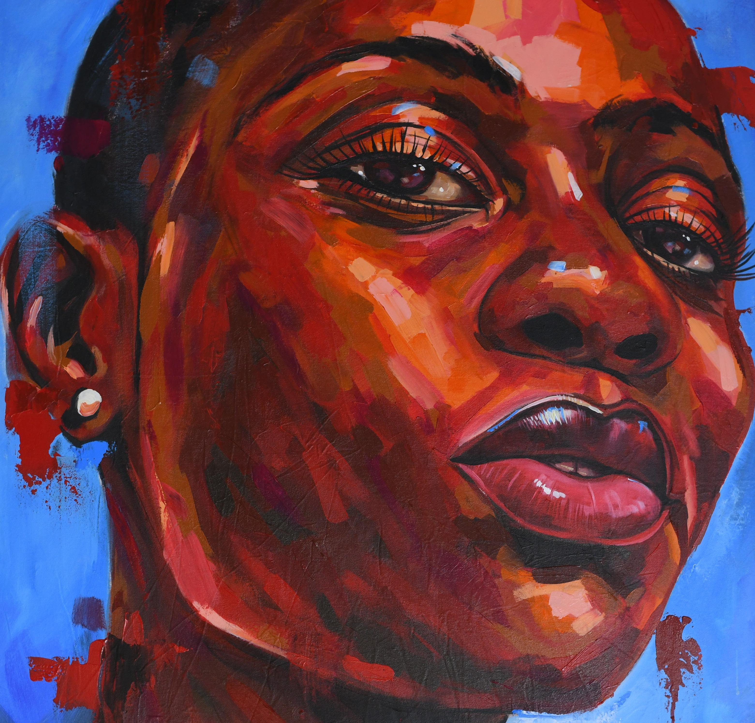 Black Pride 5 - Painting by Damola Ayegbayo 