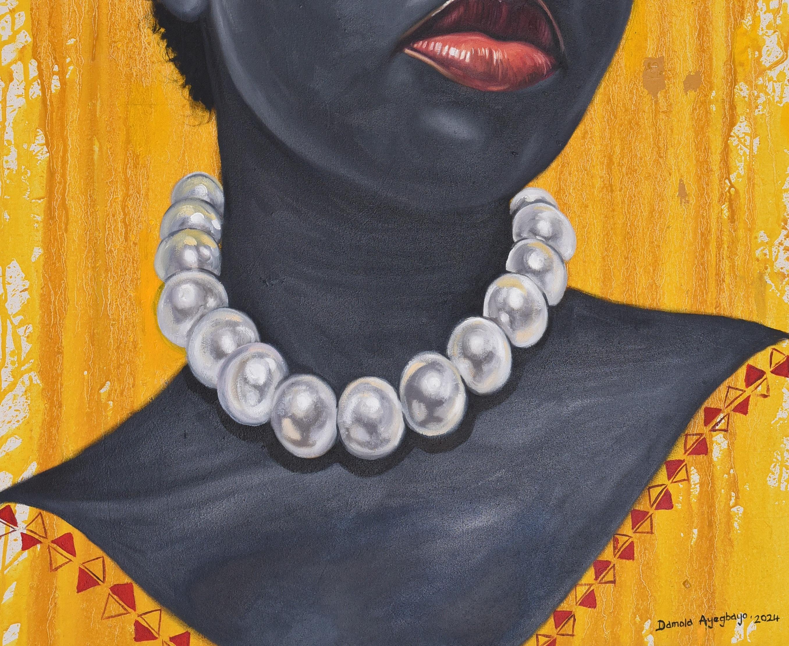 Black Pride 6 -21. Jahrhundert, Zeitgenössisch, Figuratives Porträt, Schöne Frauen (Realismus), Painting, von Damola Ayegbayo 