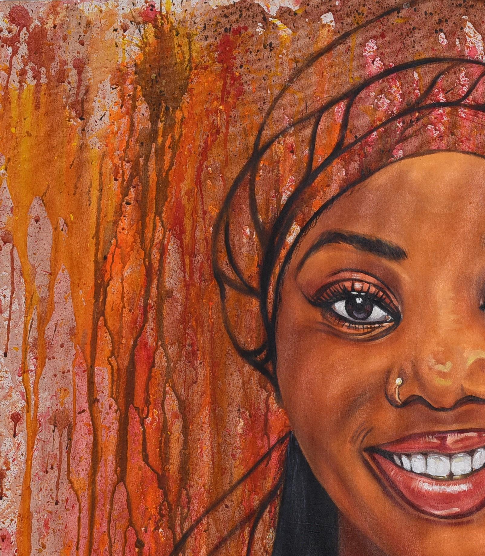 Orgoglio nero 7 -21° secolo, Contemporaneo, Ritratto figurativo, Belle donne - Painting di Damola Ayegbayo 