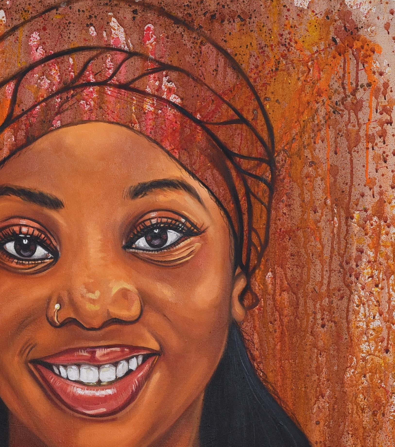 Orgoglio nero 7 -21° secolo, Contemporaneo, Ritratto figurativo, Belle donne - Painting Realismo di Damola Ayegbayo 