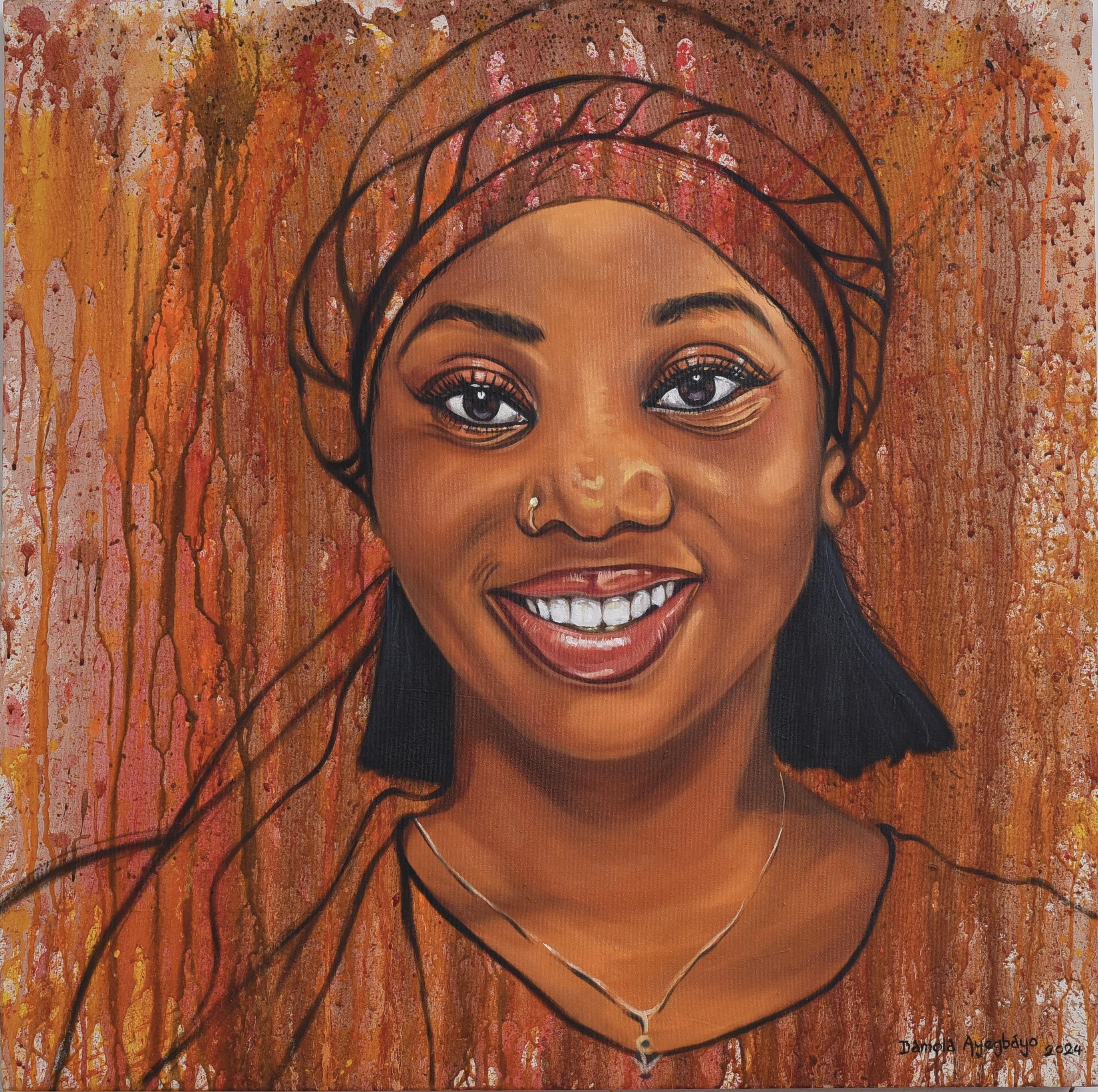 Figurative Painting di Damola Ayegbayo  - Orgoglio nero 7 -21° secolo, Contemporaneo, Ritratto figurativo, Belle donne