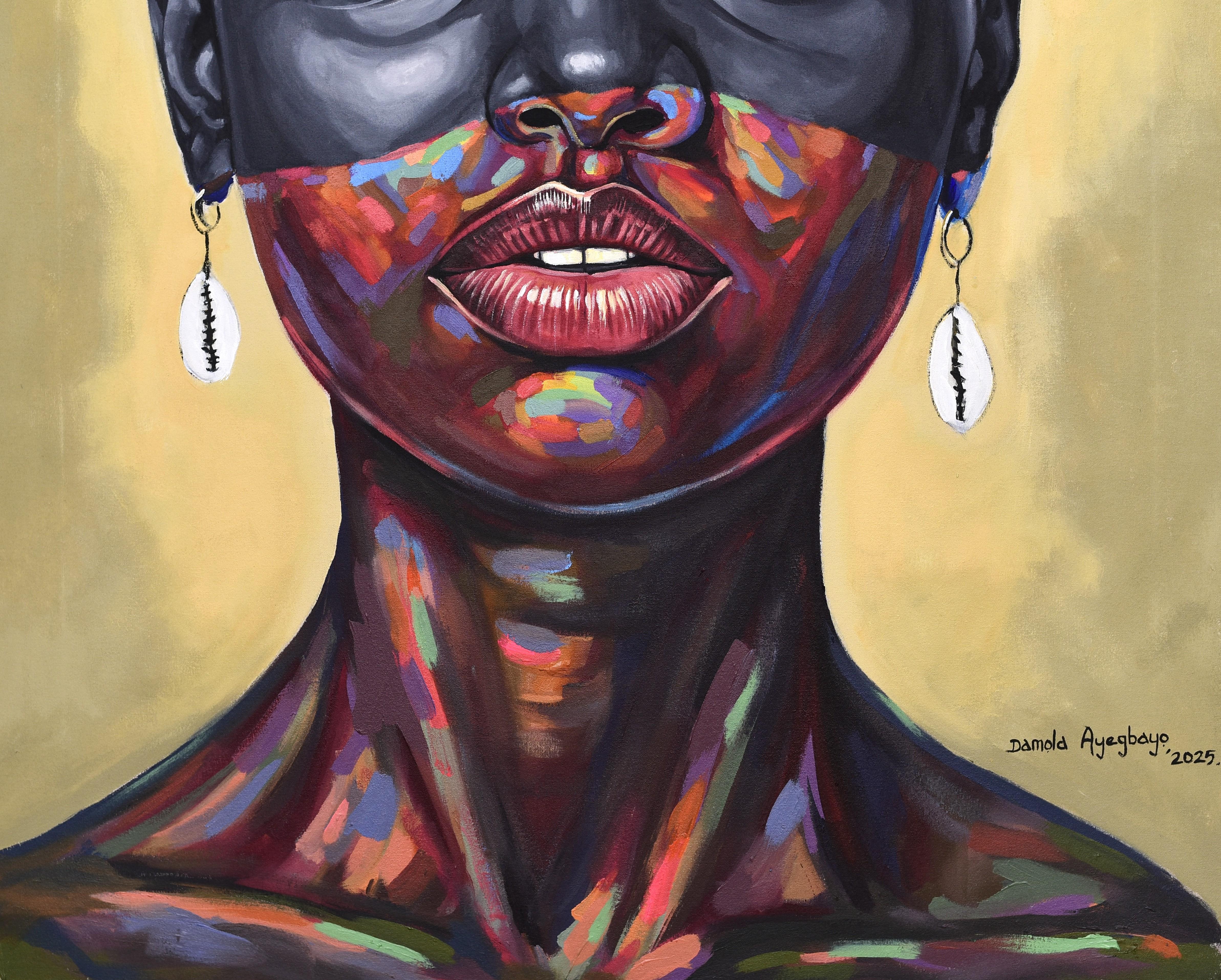 Black Pride 7 - 21ème siècle, Contemporain, Portrait figuratif, Moderne, Femmes - Painting de Damola Ayegbayo 