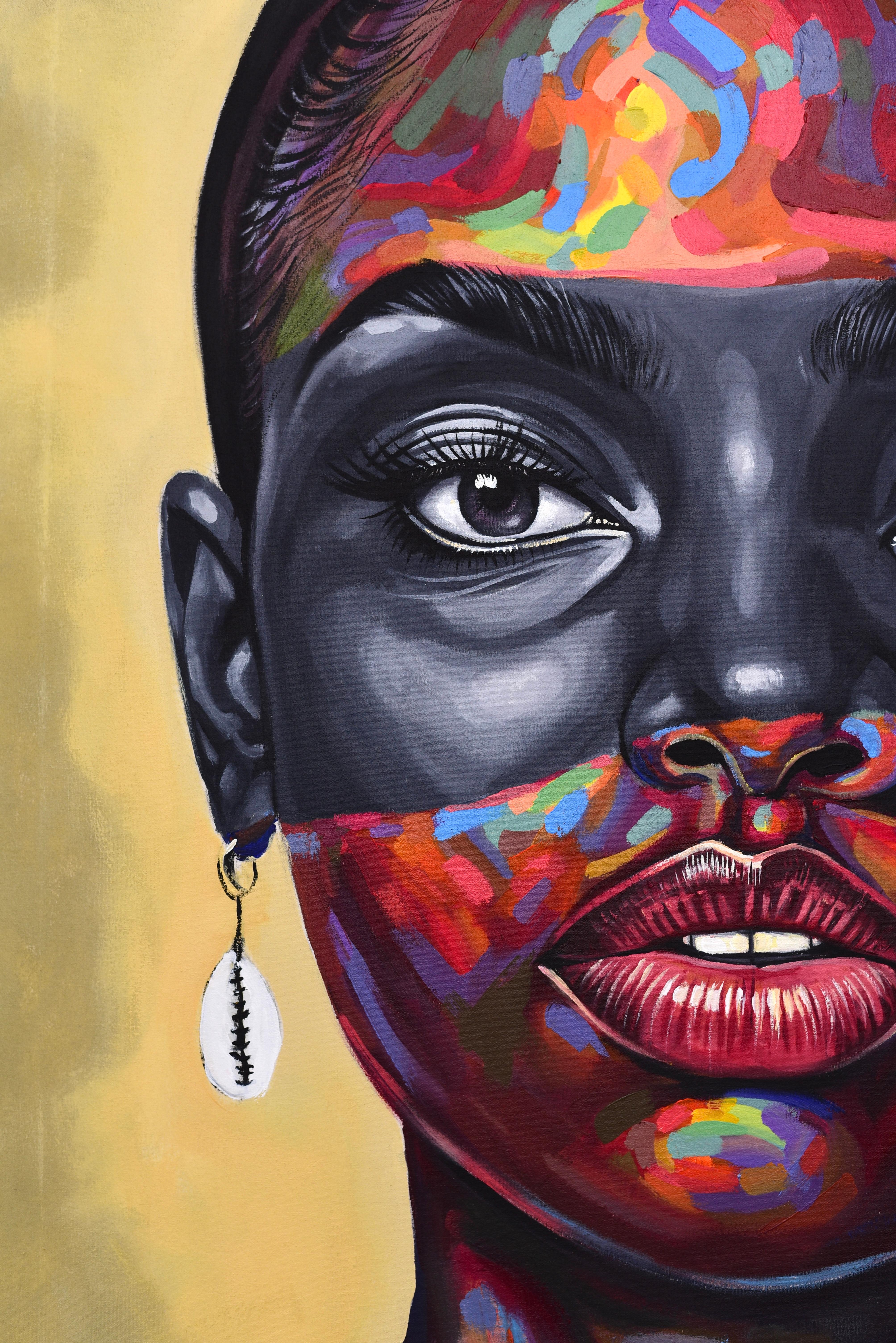 Cette pièce illustre la beauté et la force d'une femme africaine.

Procédure d'expédition
Expédié dans un tube bien protégé depuis le Nigeria.
Cette œuvre est unique, il ne s'agit pas d'une impression ou d'un autre type de copie.
Accompagné d'un
