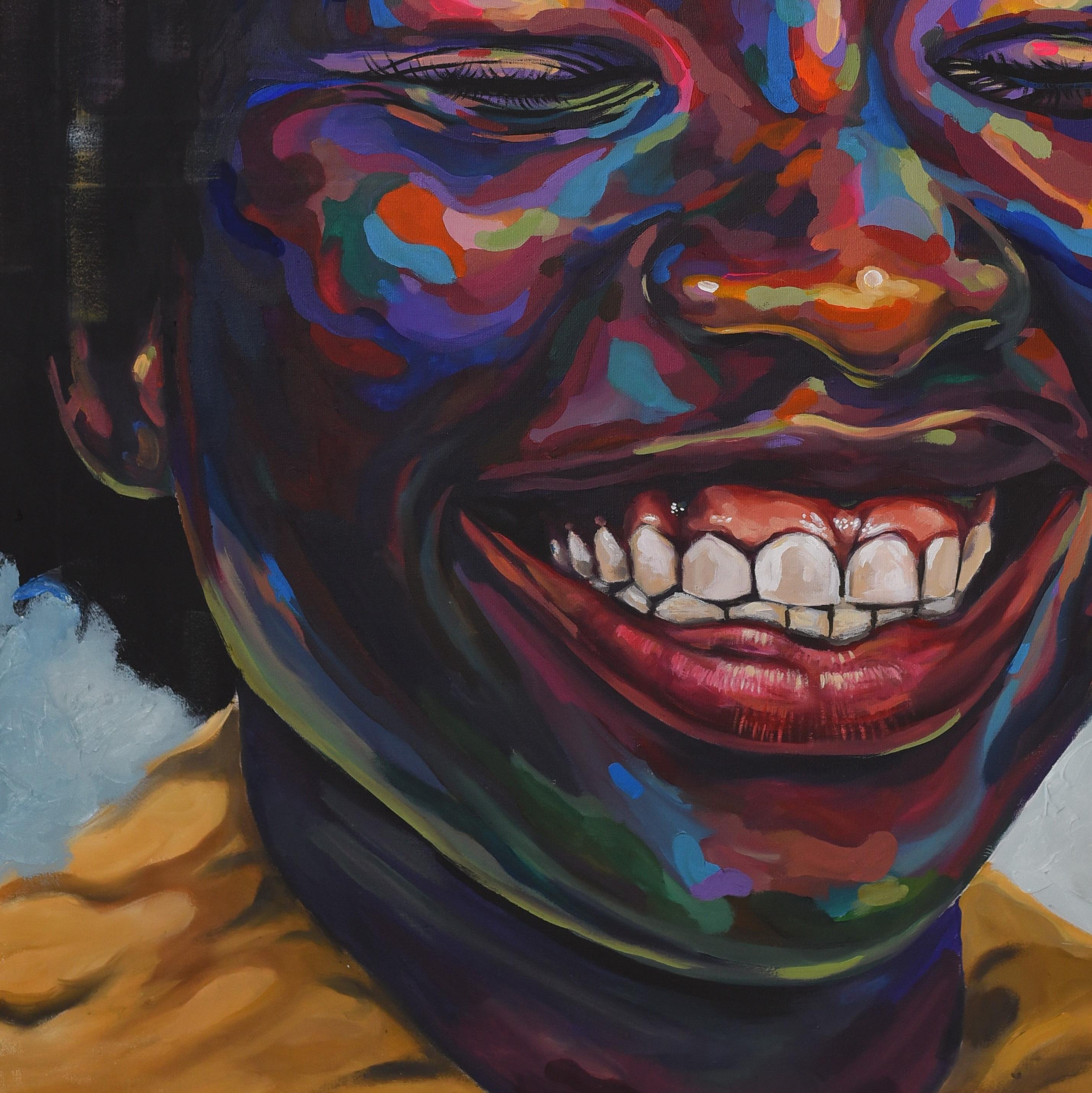 Feiern Sie das Leben 15 (Schwarz), Figurative Painting, von Damola Ayegbayo 