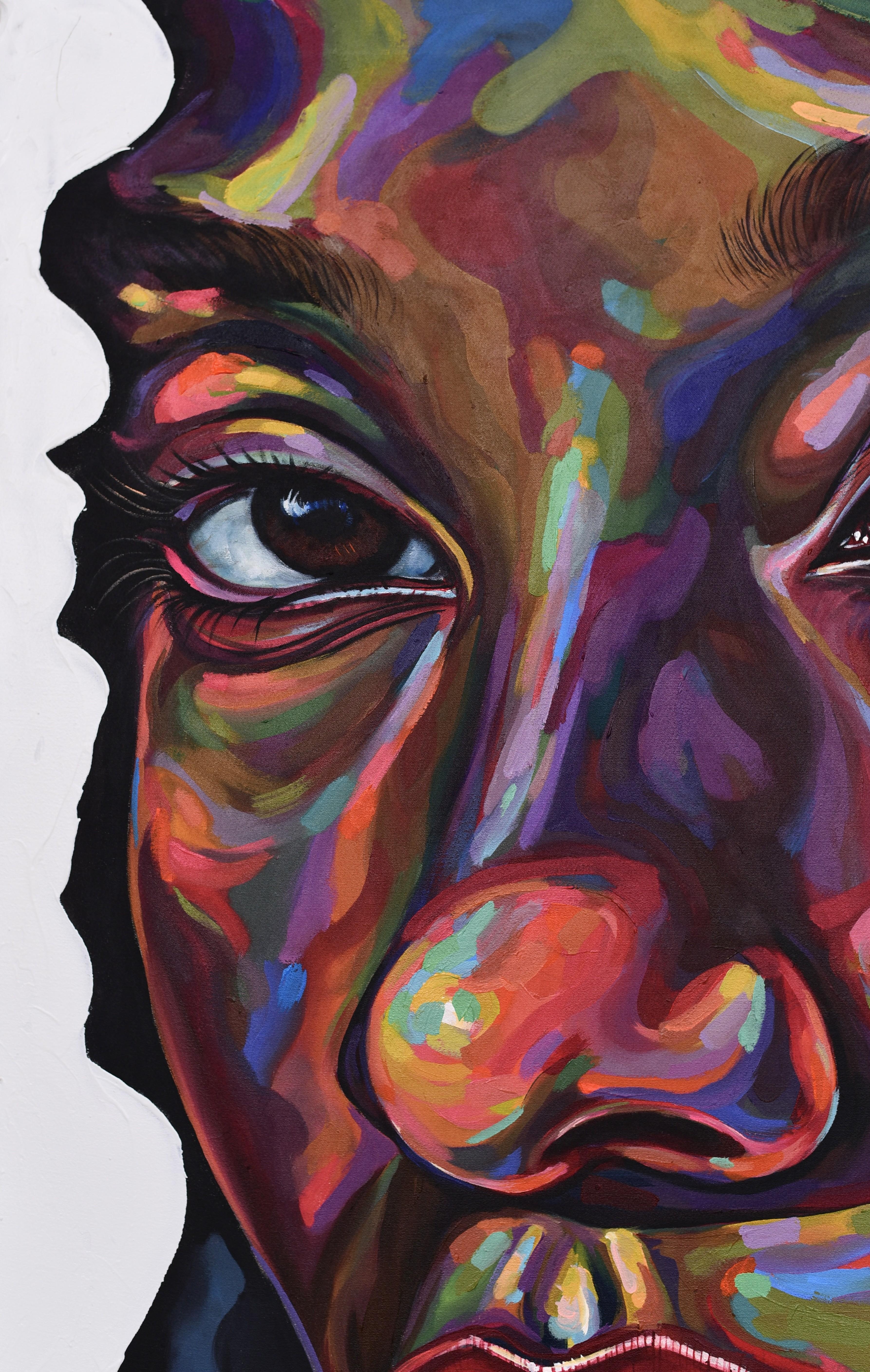 Concealed 2 - 21e siècle, Contemporain, Portrait figuratif, Moderne, Femmes - Painting de Damola Ayegbayo 