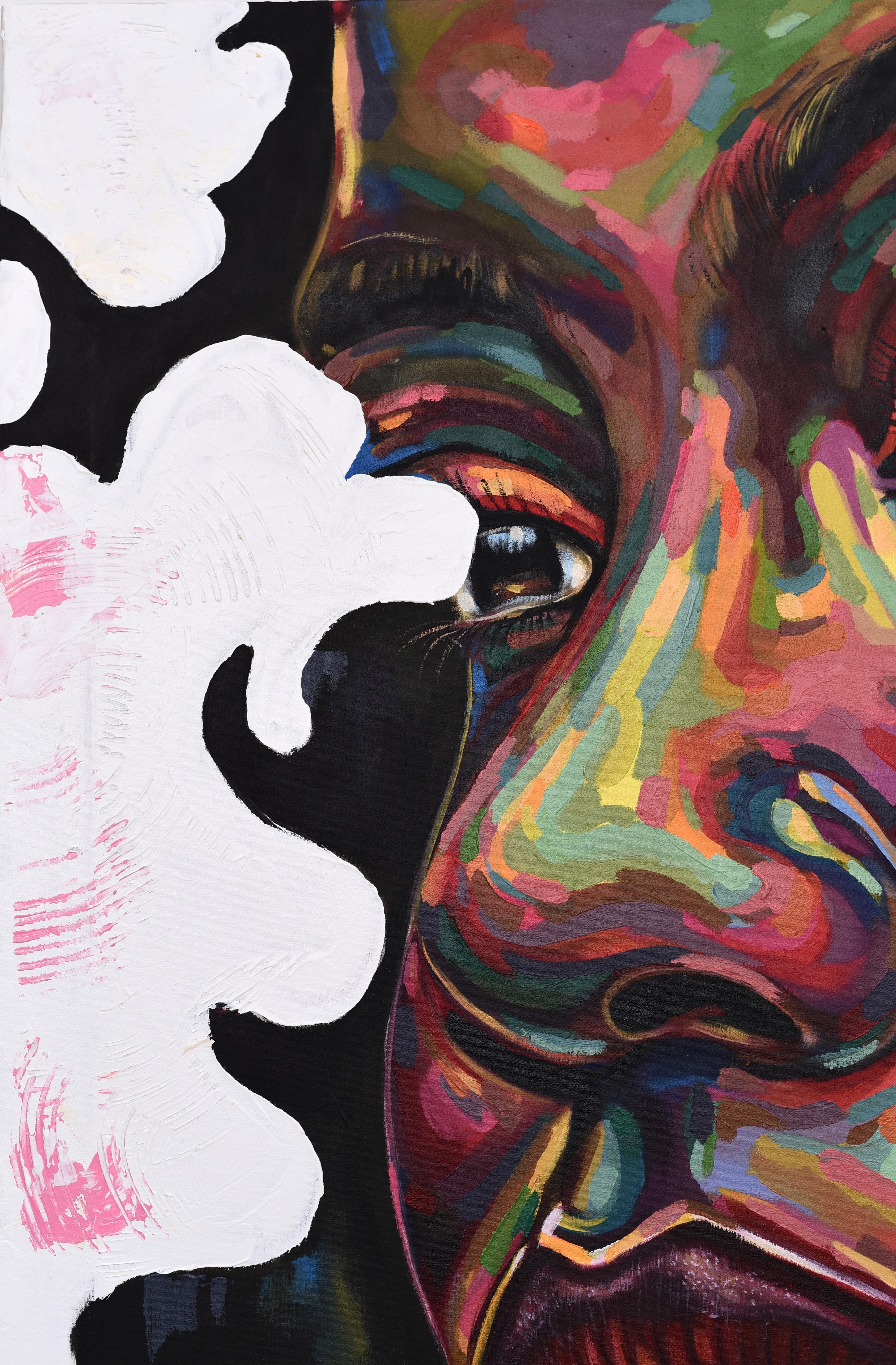 Dissimulé - 21e siècle, Contemporain, Portrait figuratif, Afrique Femmes en vente 1