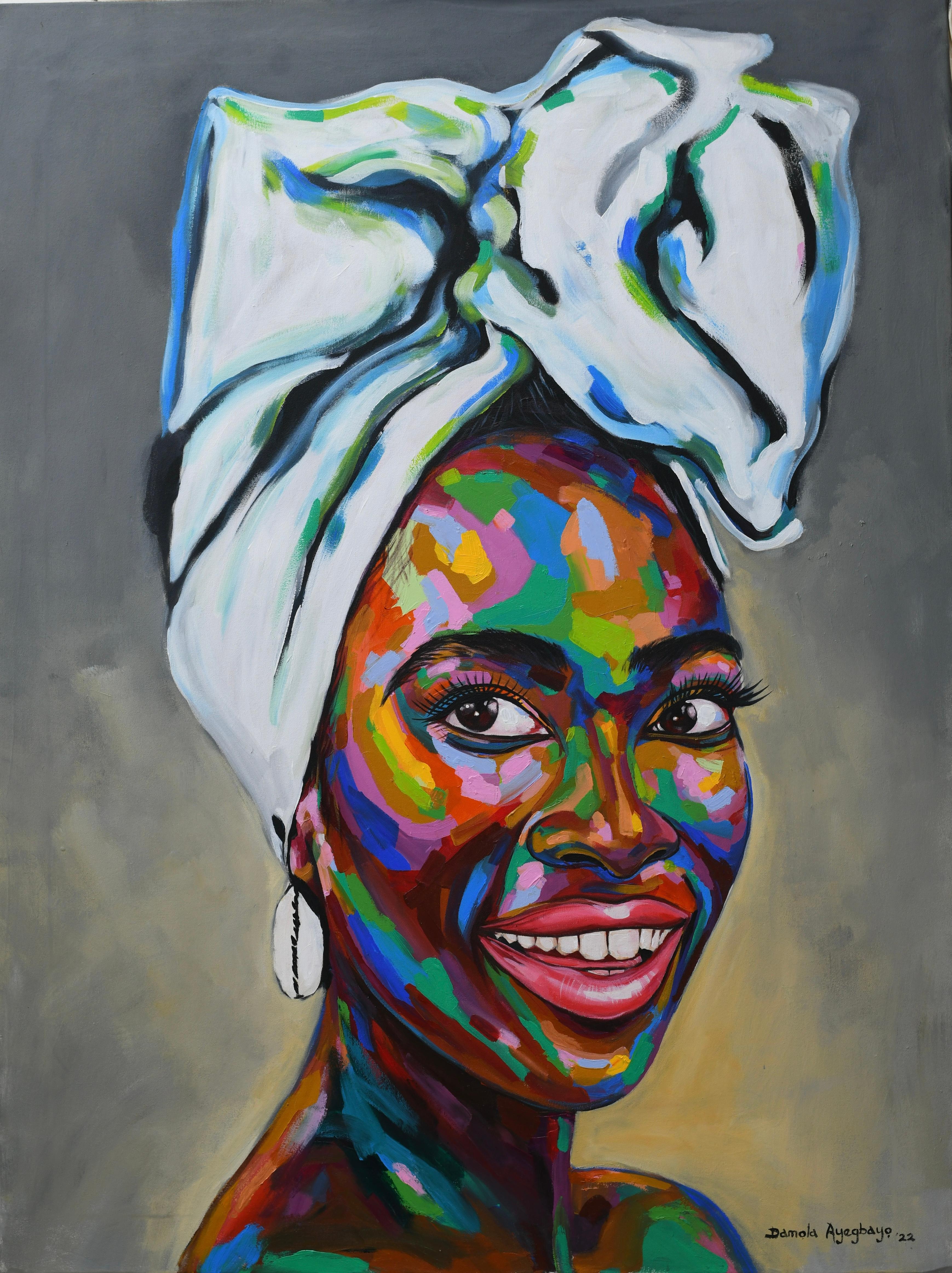 Damola Ayegbayo  Figurative Painting – Kultur 5