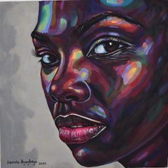 Curiosité - 21e siècle, AM Contemporary, Portrait figuratif, Afrique Femmes