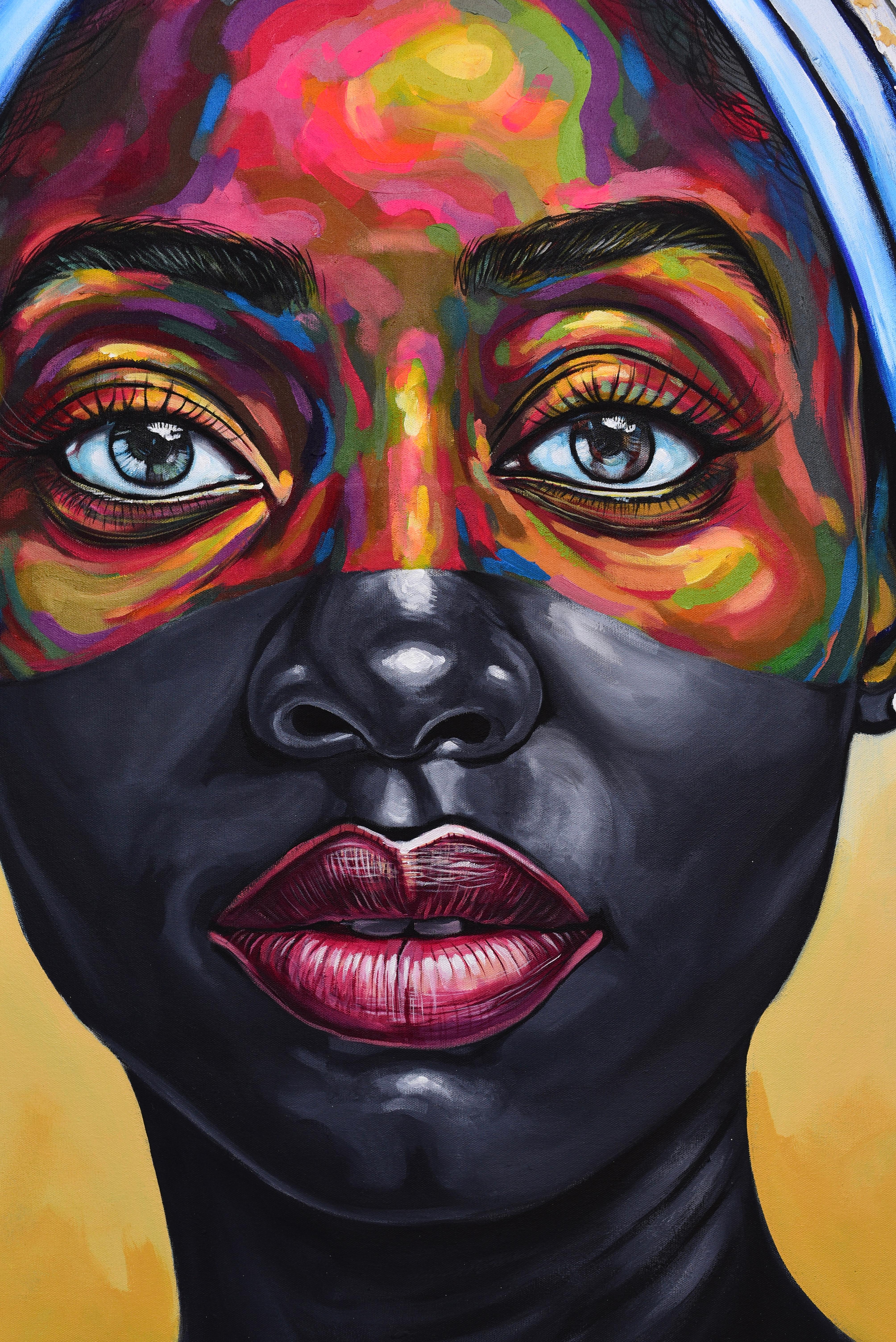 Eniyan (humain) 13 -21e siècle, Contemporain, Portrait figuratif, Afrique Femmes en vente 2