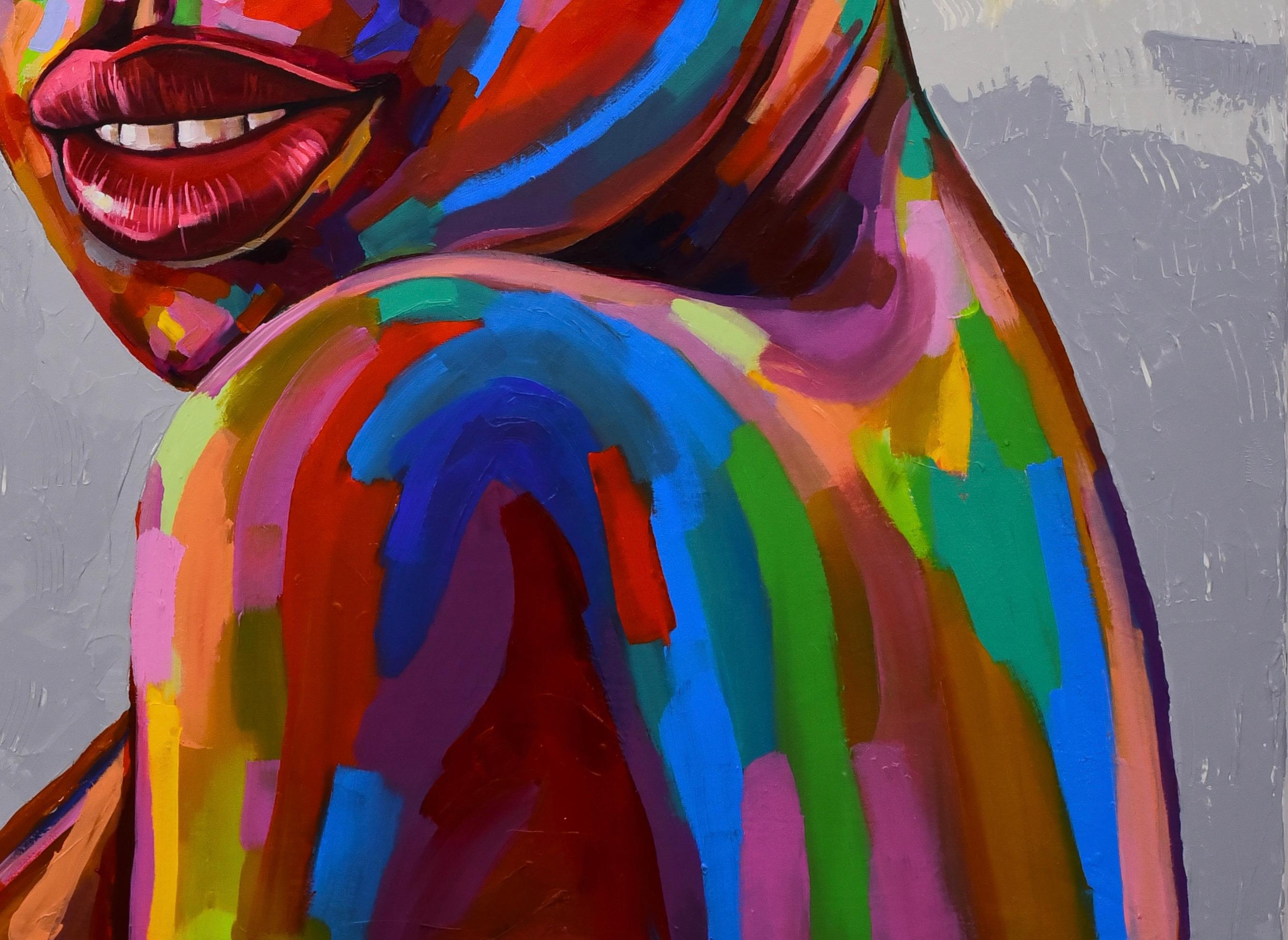 Eniyan (Human) 5 - Contemporary Painting by Damola Ayegbayo 