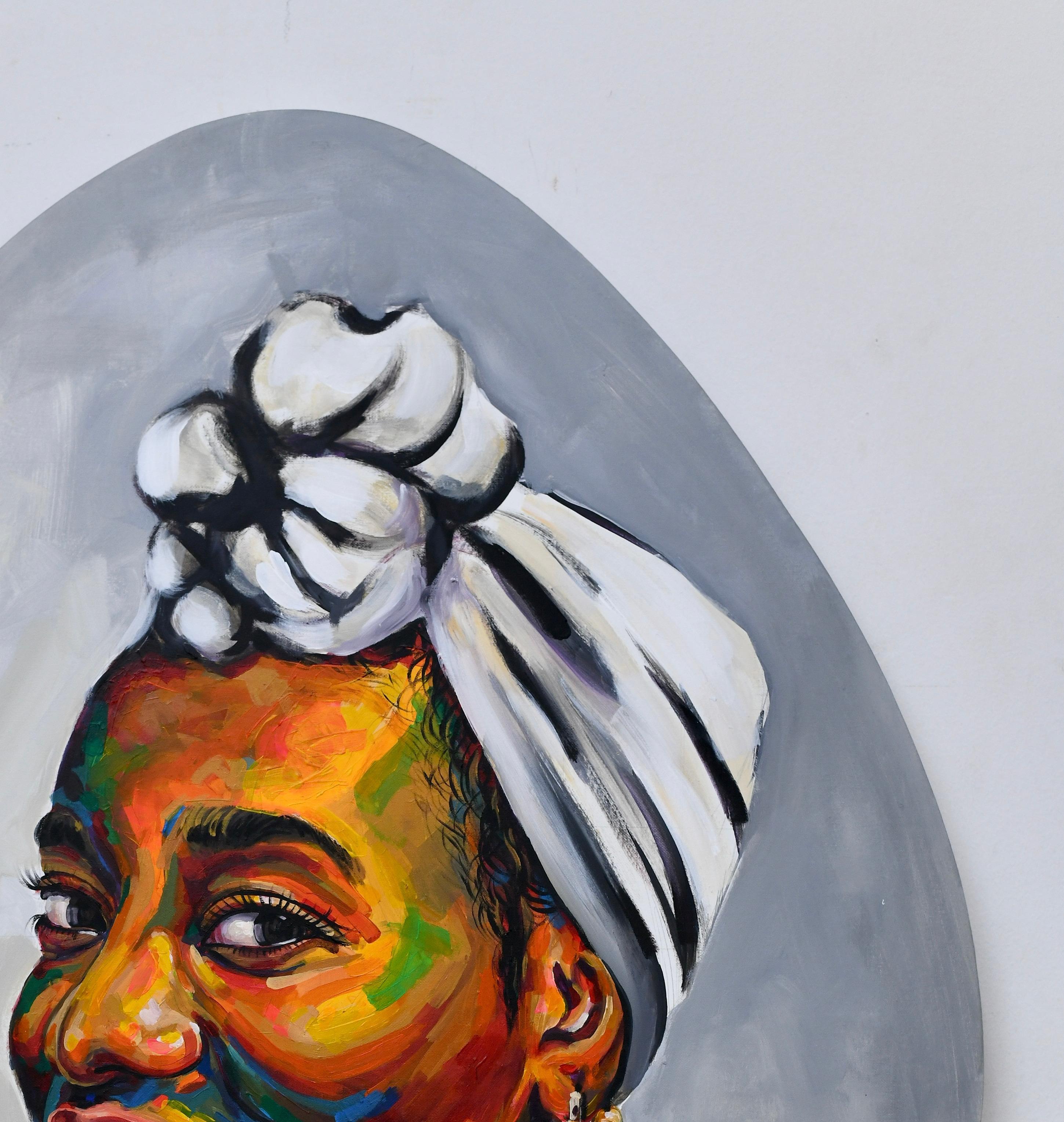 Eniyan (Human) 7 - Expressionist Painting by Damola Ayegbayo 