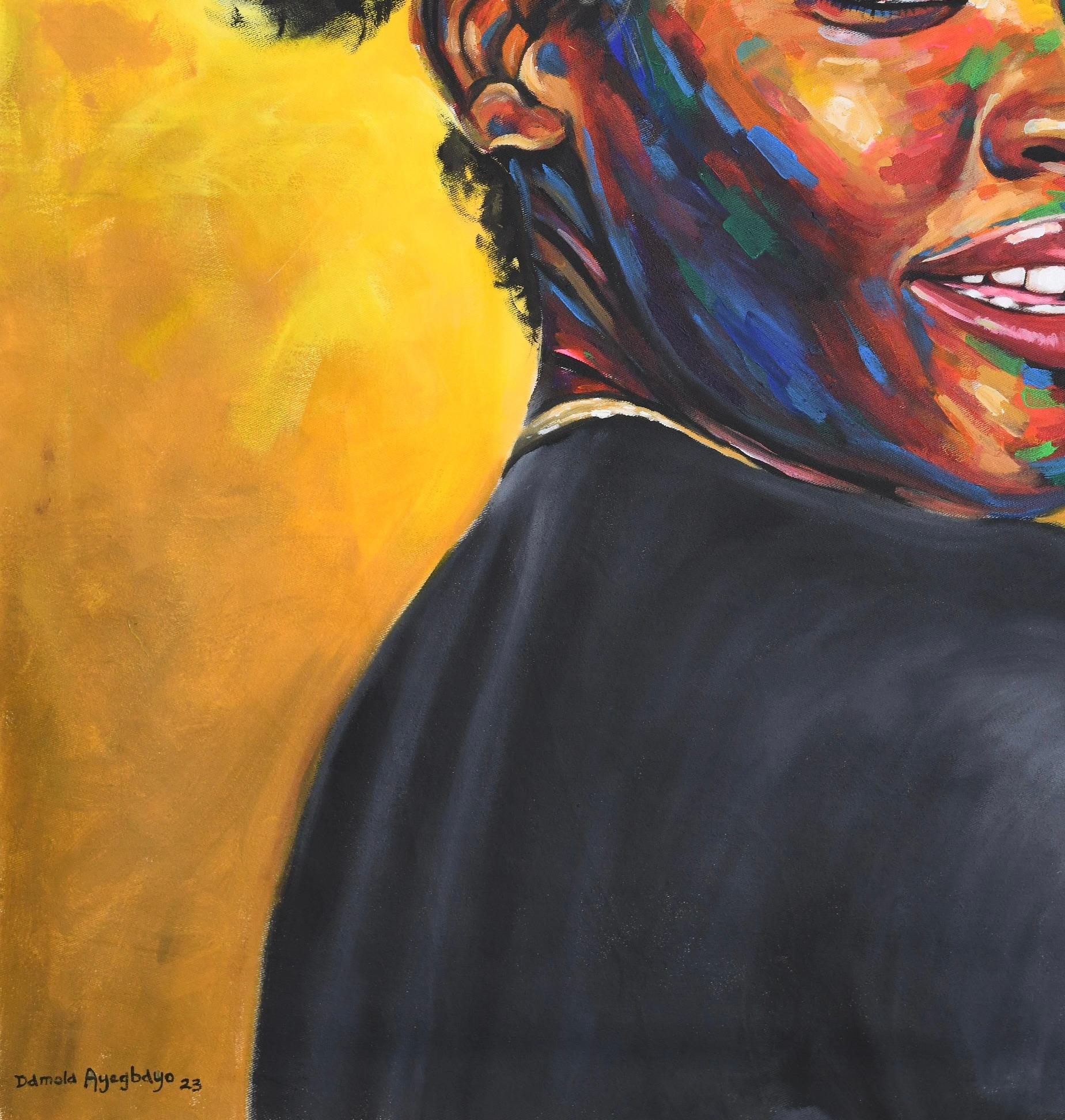 Eniyan (Umano) 9 - Portrait Painting Nero di Damola Ayegbayo 