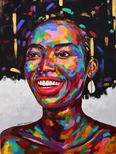 Feminine Royalty 2 -21st Century, Contemporary, Figurative Portrait, Women Smile