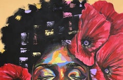 Feminine Royalty 3 -21st Century Contemporary, Figurative Portrait, Women Floral