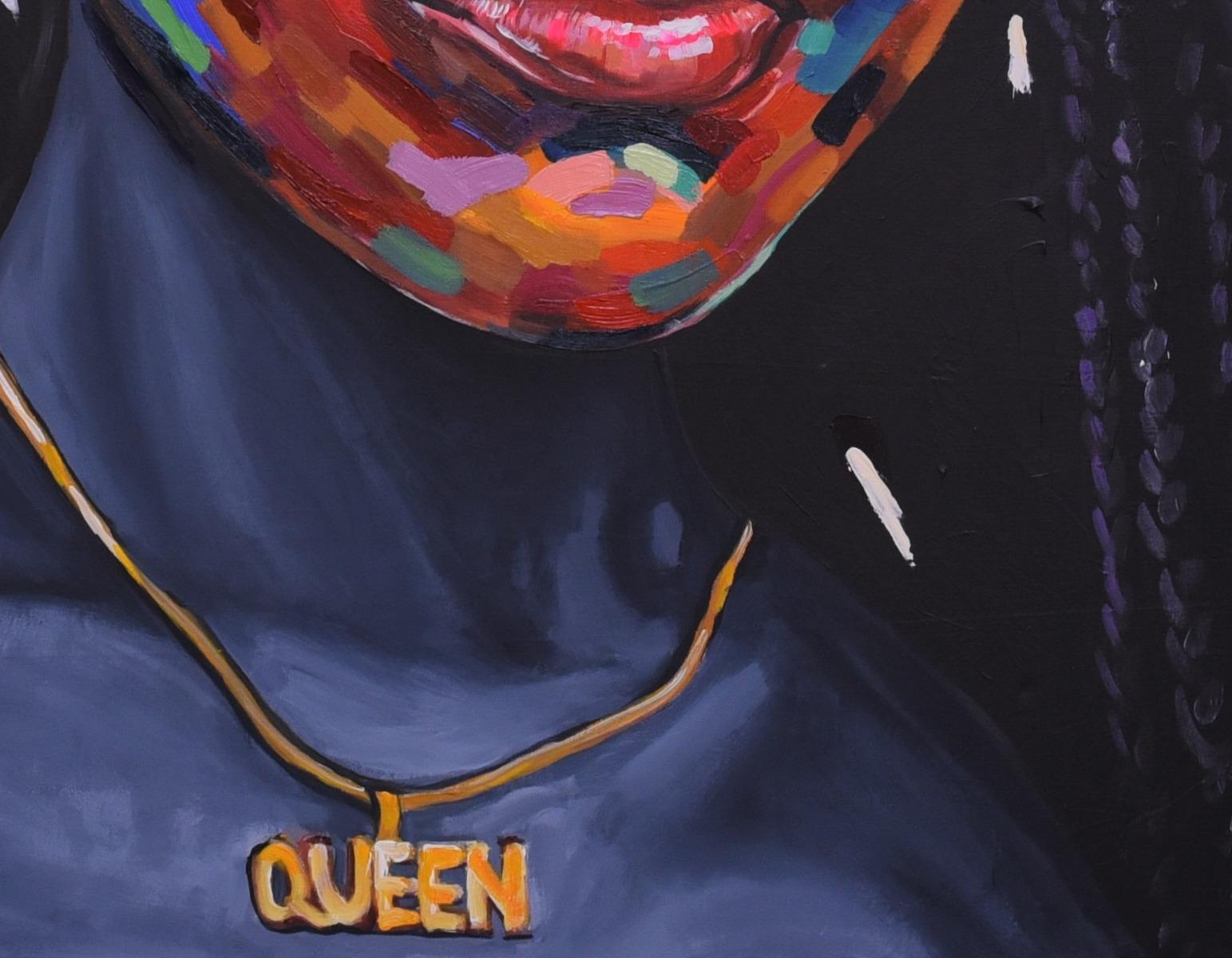 Feminine Royalty - 21st Century, Contemporary, Figurative Portrait, Women Beauty - Painting by Damola Ayegbayo 