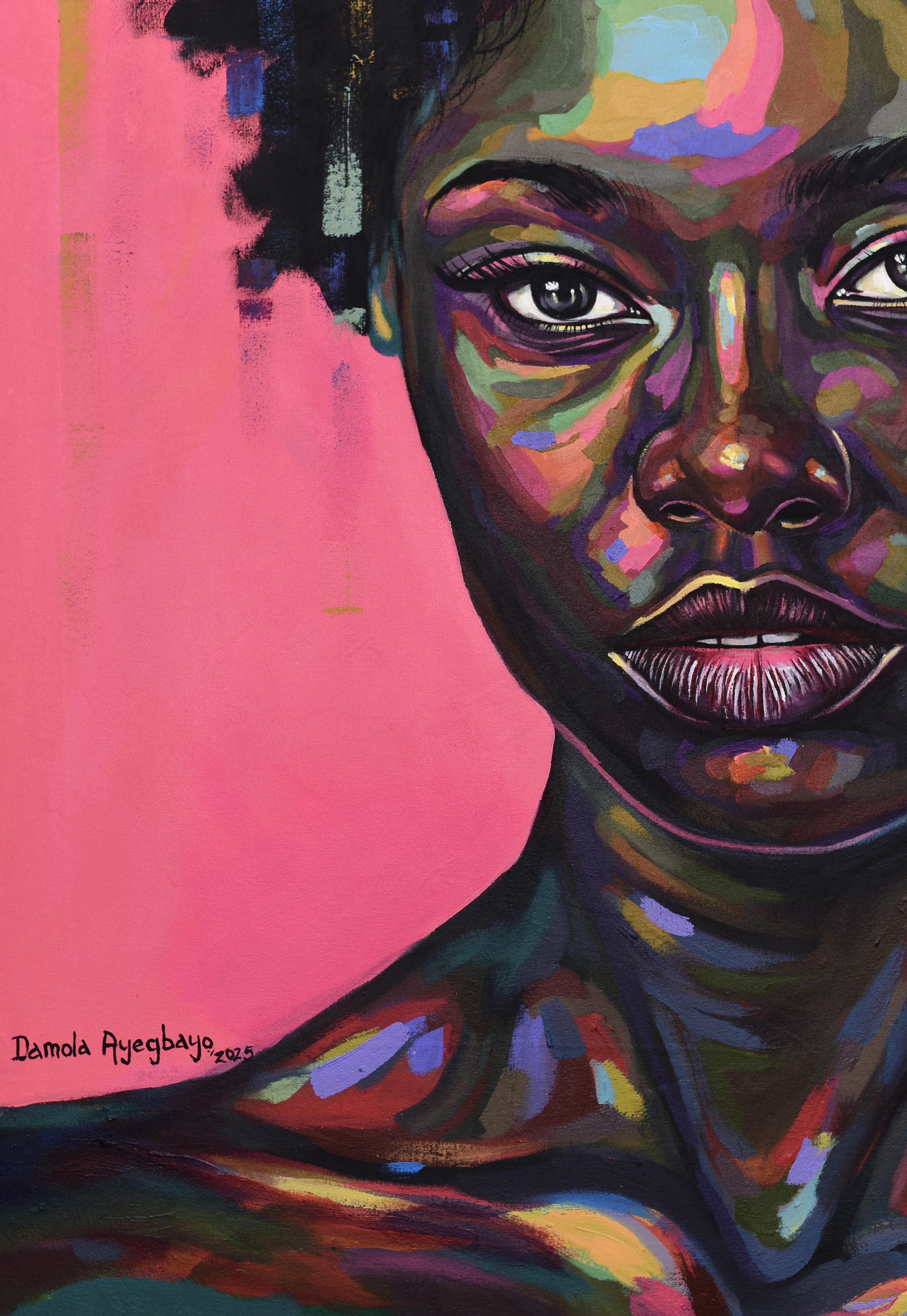 Free But Hungry 6 -21e siècle, Contemporain, Portrait figuratif, Afrique Femmes en vente 1