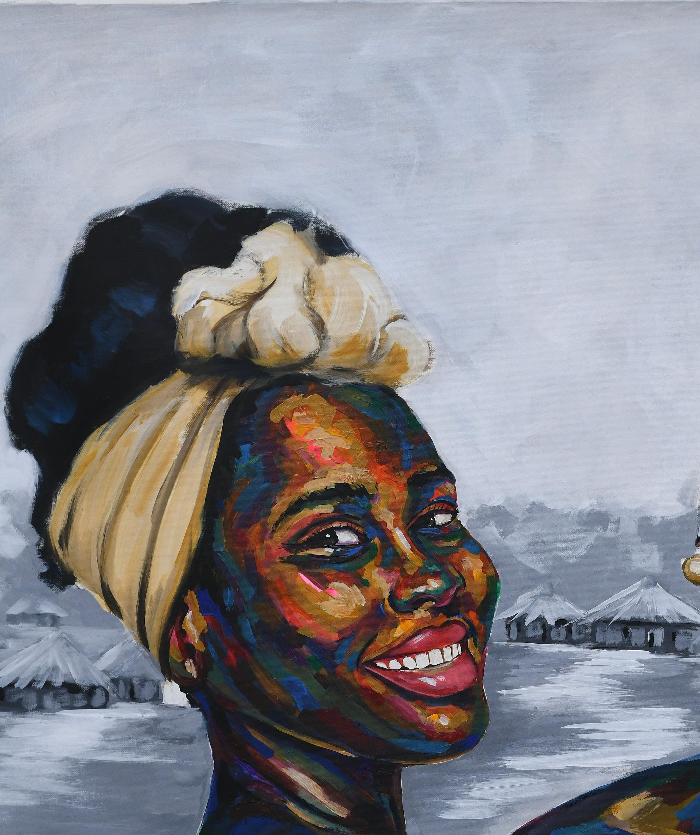 All'interno della pentola nera - Painting di Damola Ayegbayo 
