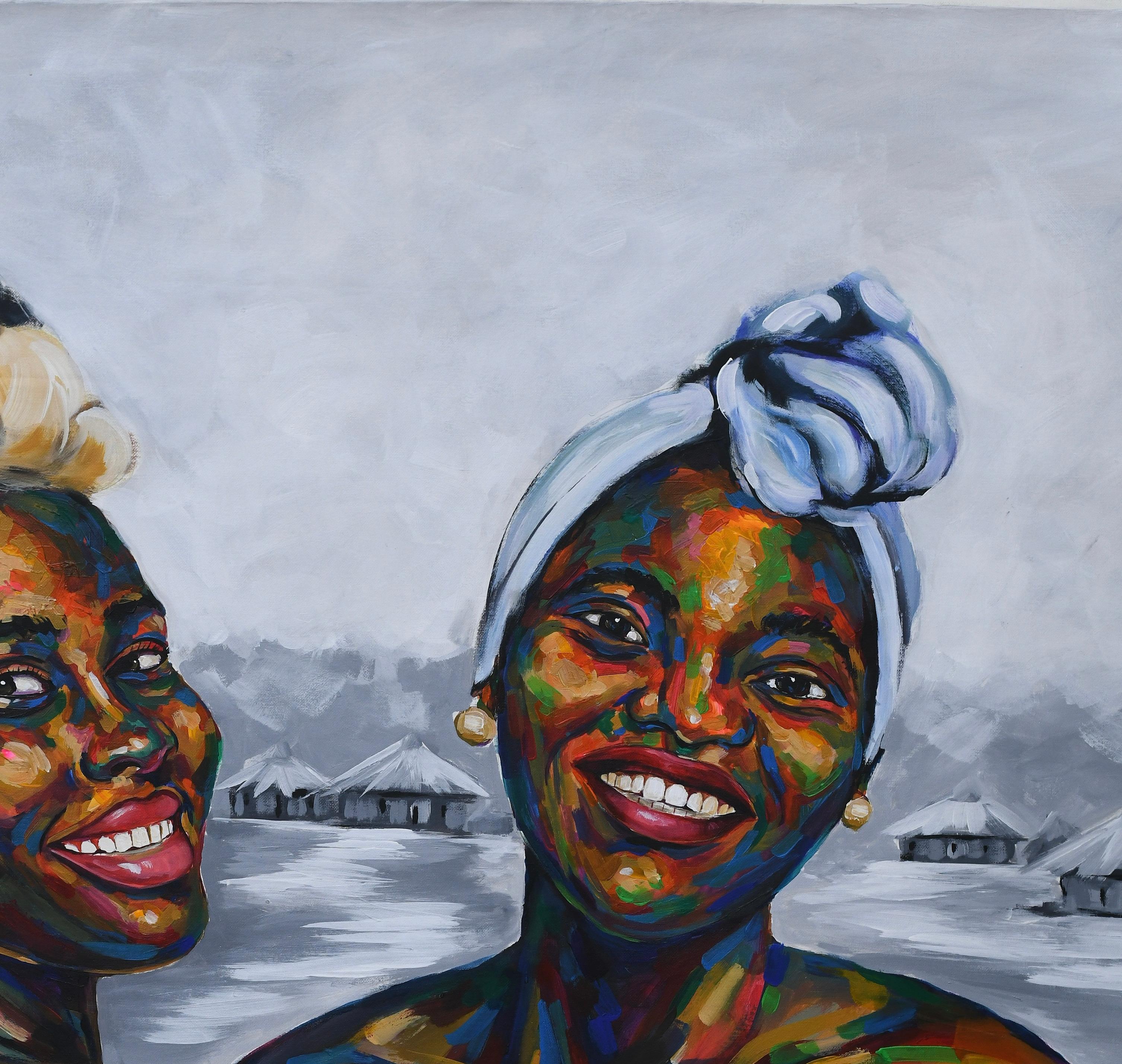 All'interno della pentola nera - Painting Contemporaneo di Damola Ayegbayo 