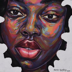 Isolation 5 - 21e siècle, AM Contemporary, Portrait figuratif, Femmes, Couleurs