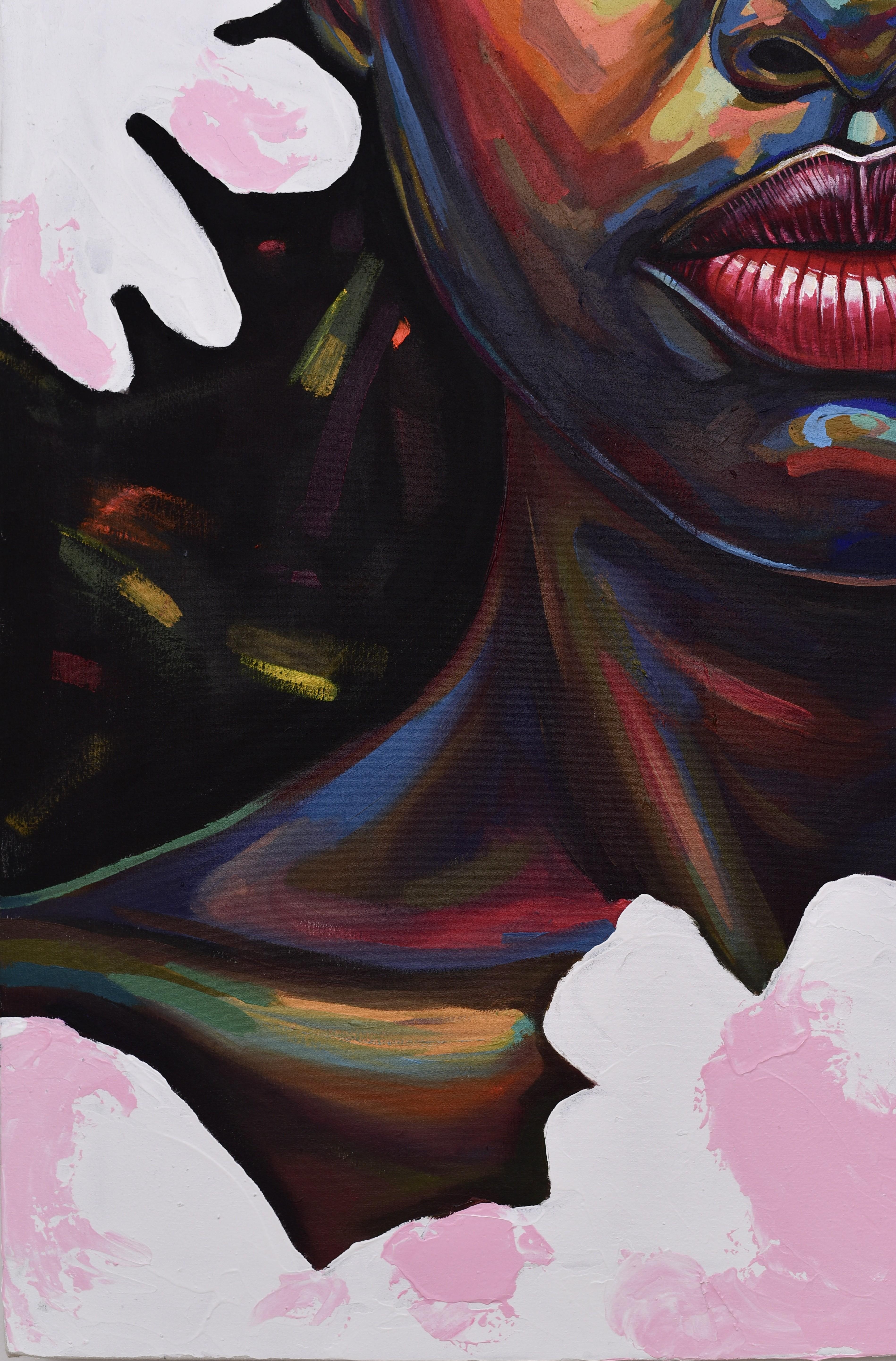Isolation 6 - 21st Century, Contemporary, Figurative Portrait, Women, Colours - Painting by Damola Ayegbayo 