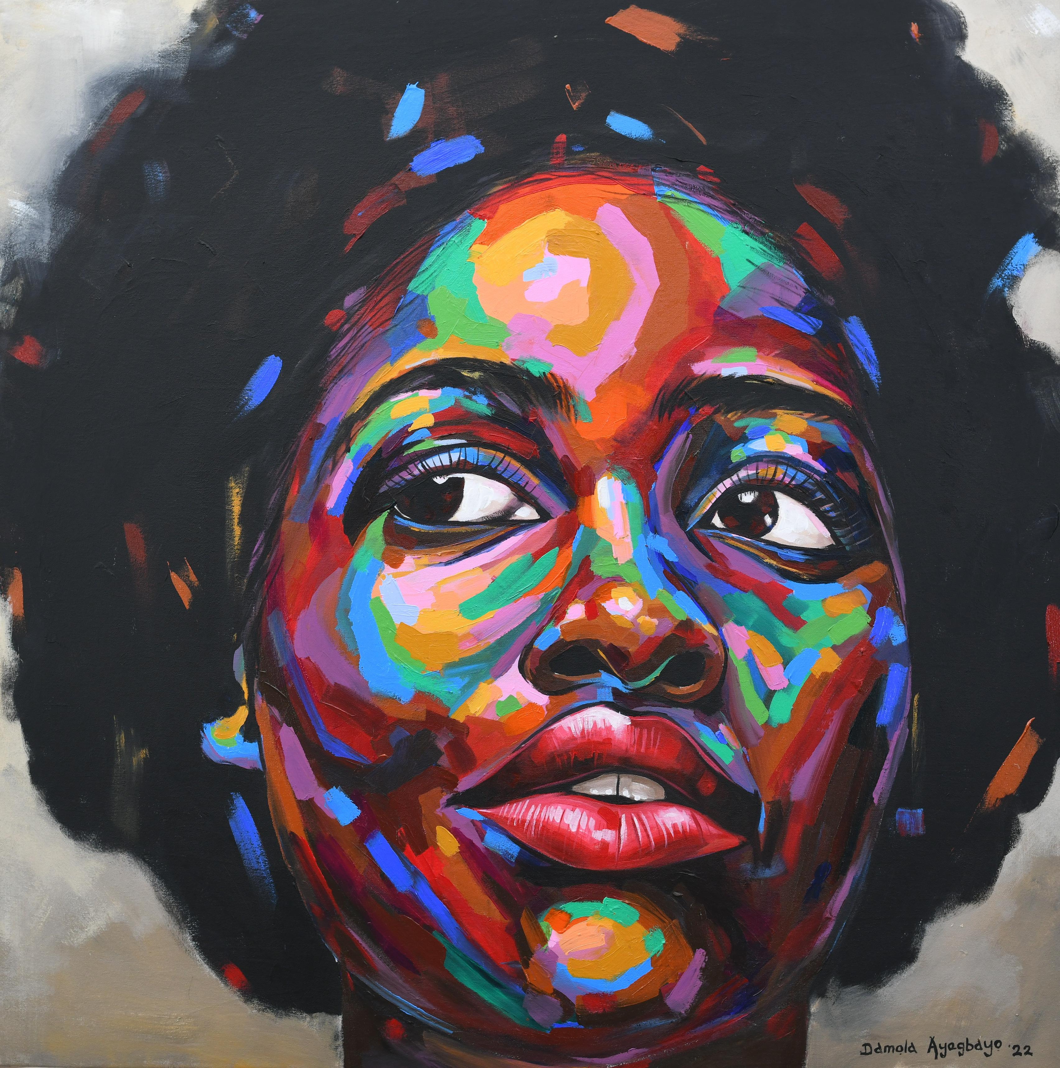 Damola Ayegbayo  Portrait Painting – Blick ber den Tellerrand 4