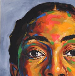 Looking Beyond 4: Expressionist Acrylic Painting on Canvas