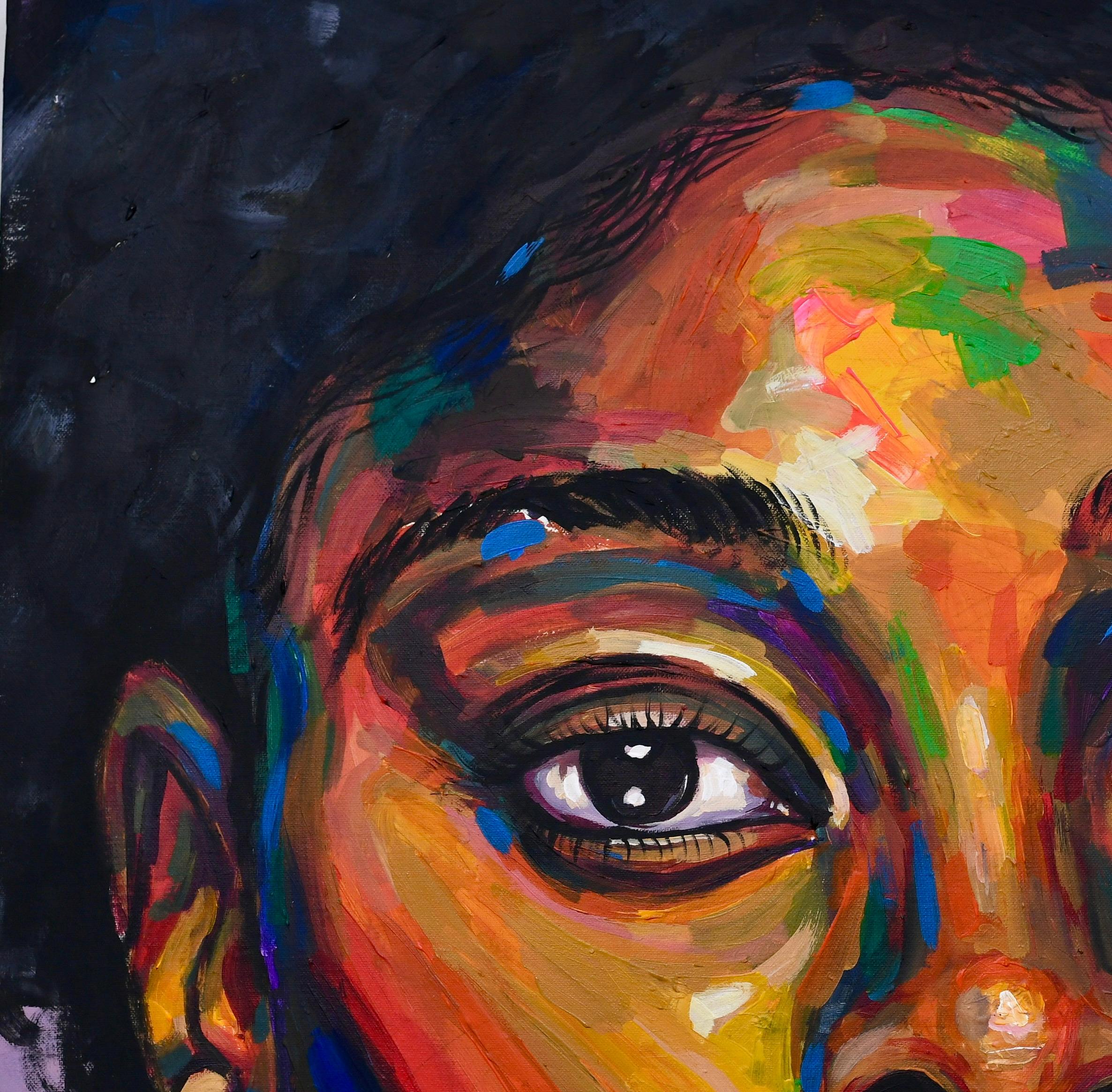 Looking Beyond 5 - Painting by Damola Ayegbayo 