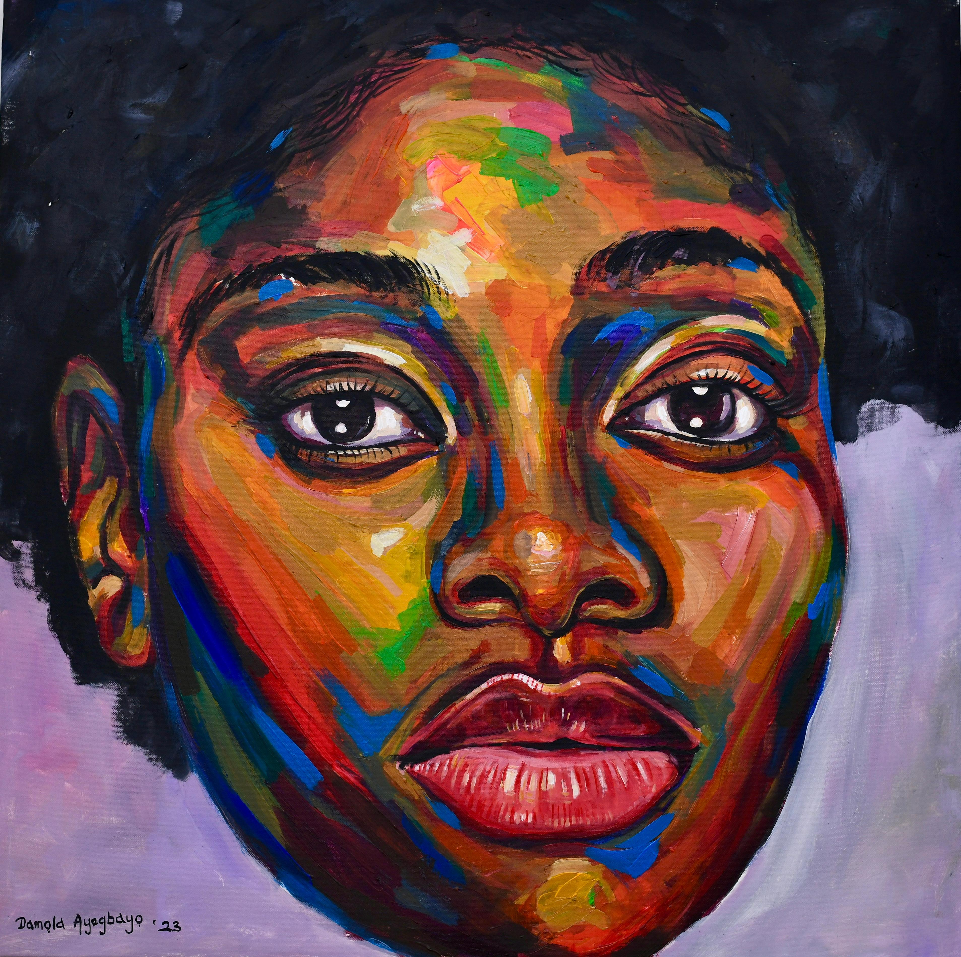 Damola Ayegbayo  Portrait Painting - Looking Beyond 5