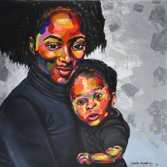 Vínculo Maternal 2 - Siglo XXI, Contemporáneo, Retrato Figurativo, Maternidad