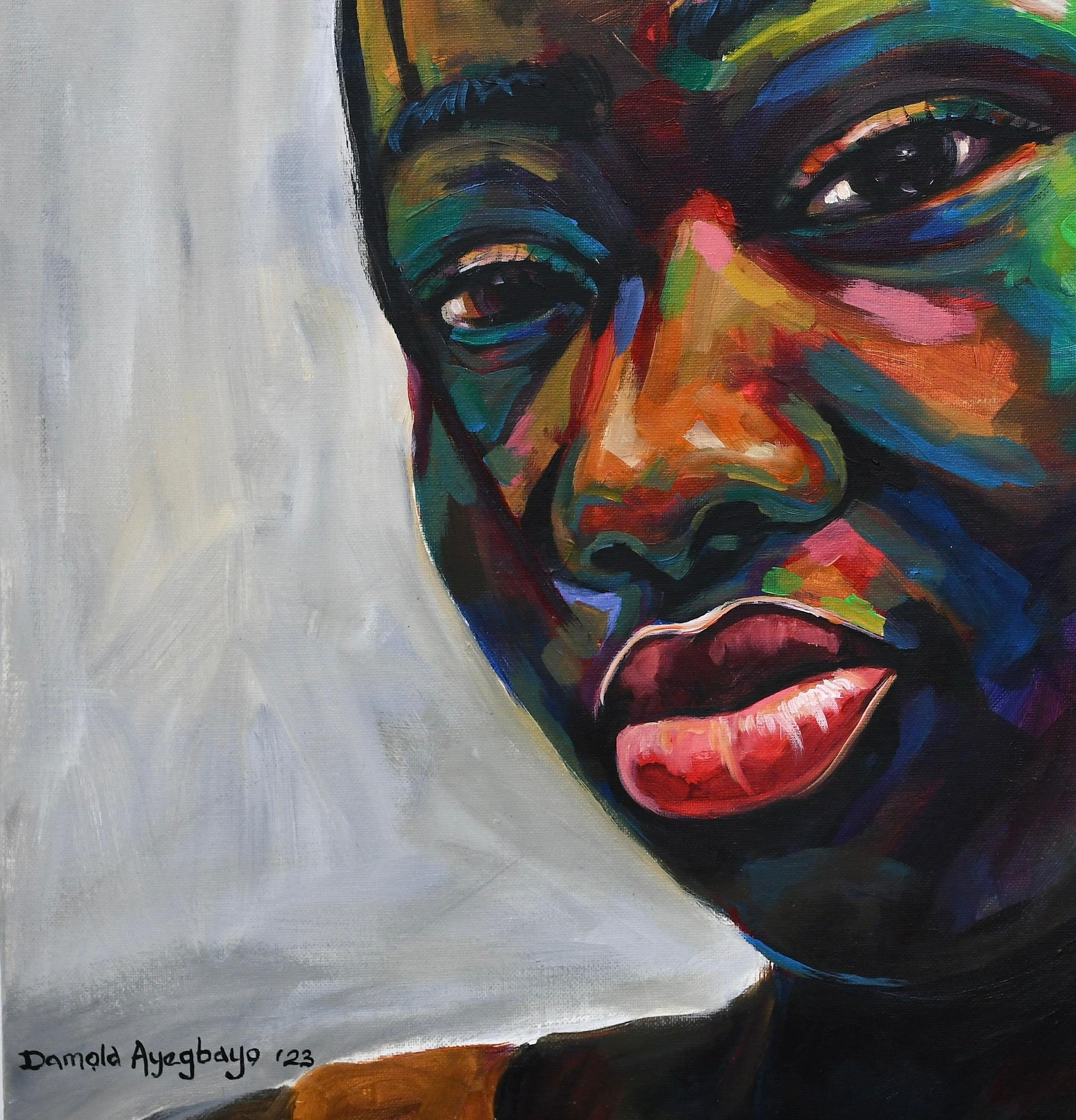 Muddled 2 - Portrait Painting Grigio di Damola Ayegbayo 