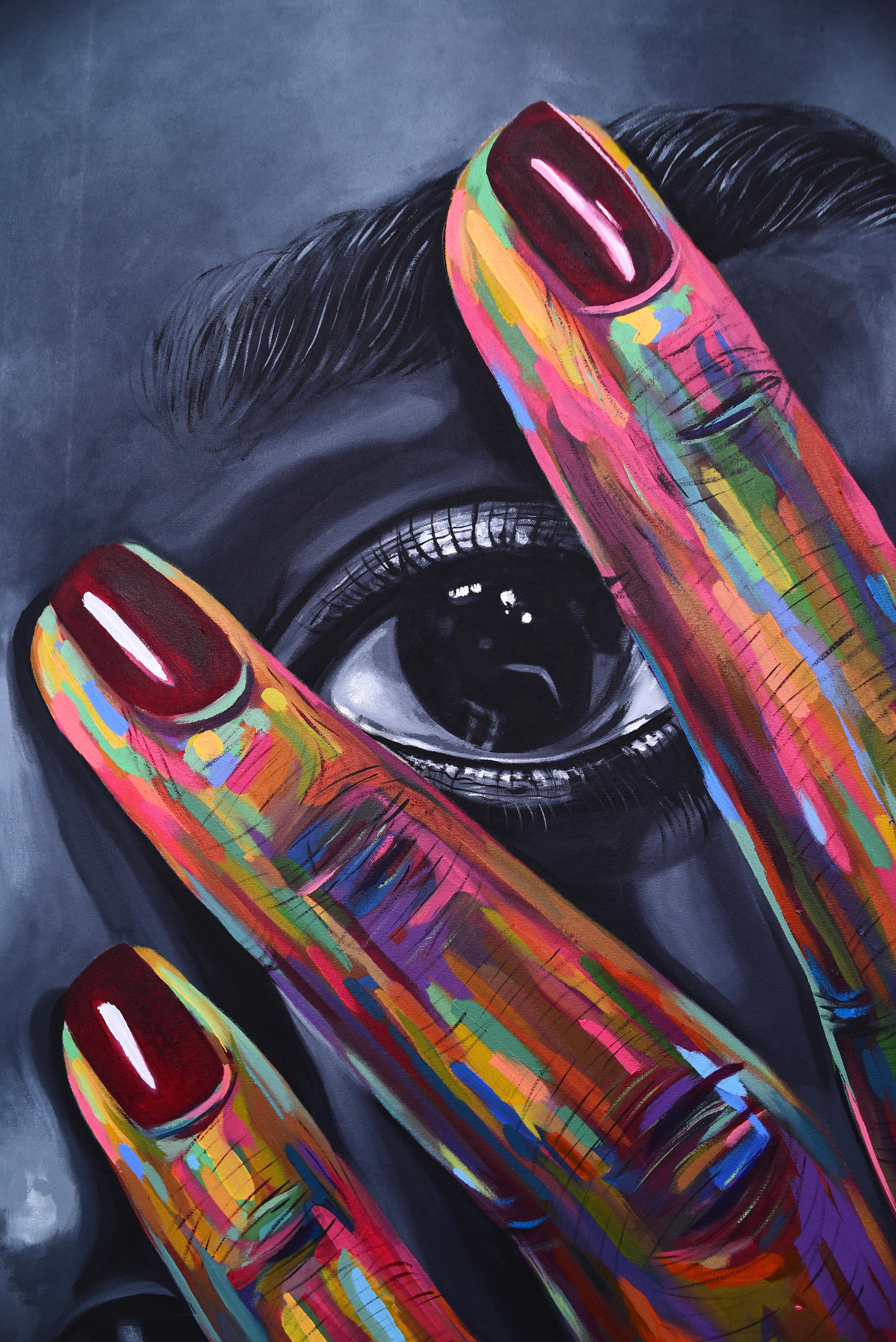 Mes pérégrinations 5 - 21e siècle, Contemporain, Portrait figuratif, Moderne - Painting de Damola Ayegbayo 
