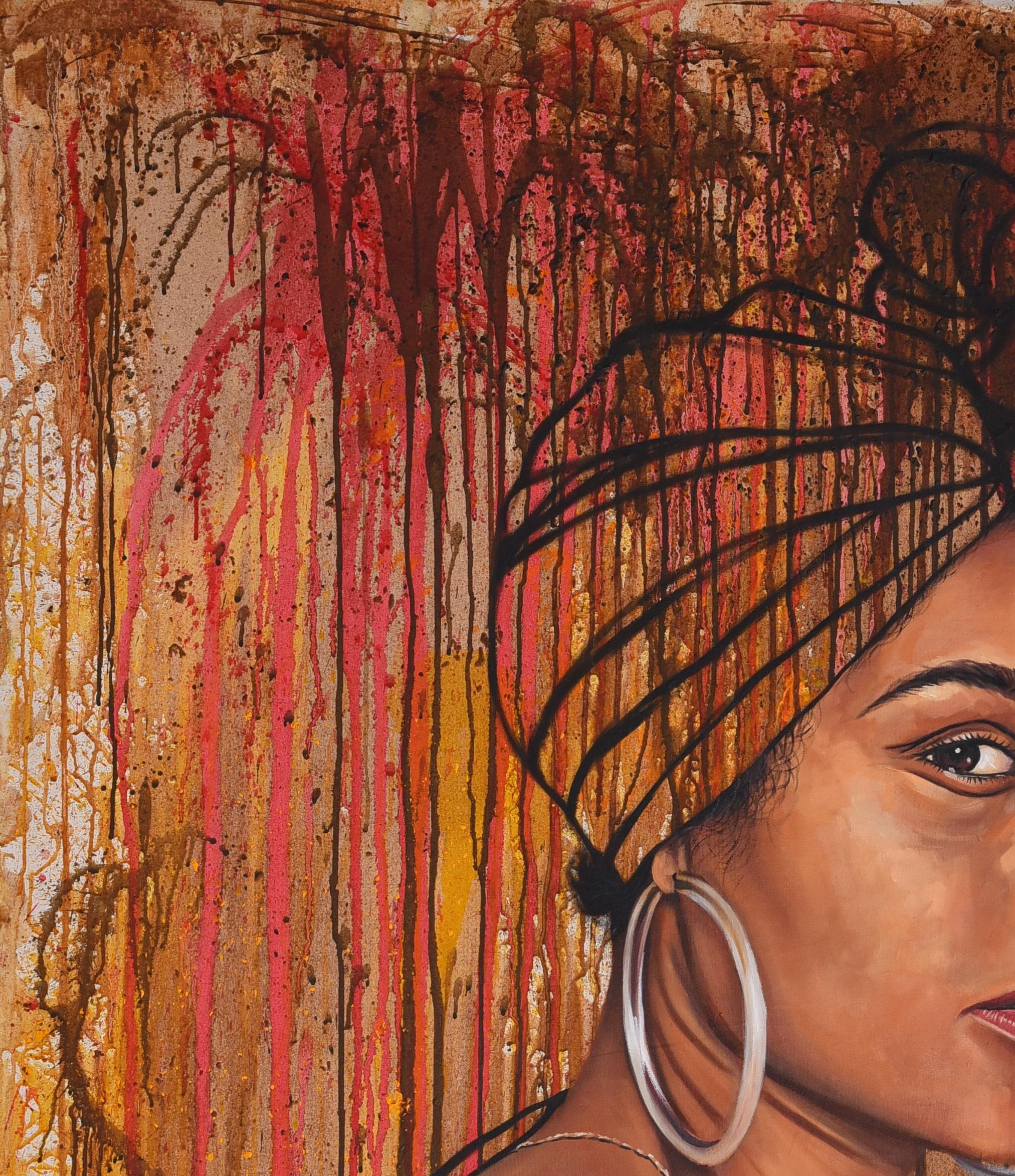 Scopo dell'esistenza 14 - XXI secolo, Contemporaneo, Ritratto figurativo, Donna - Painting di Damola Ayegbayo 